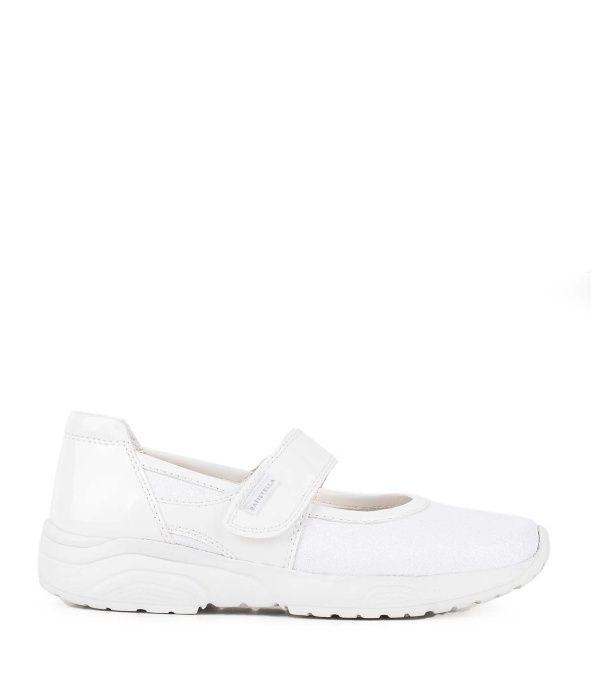 Chatitas con velcro en símil blanco