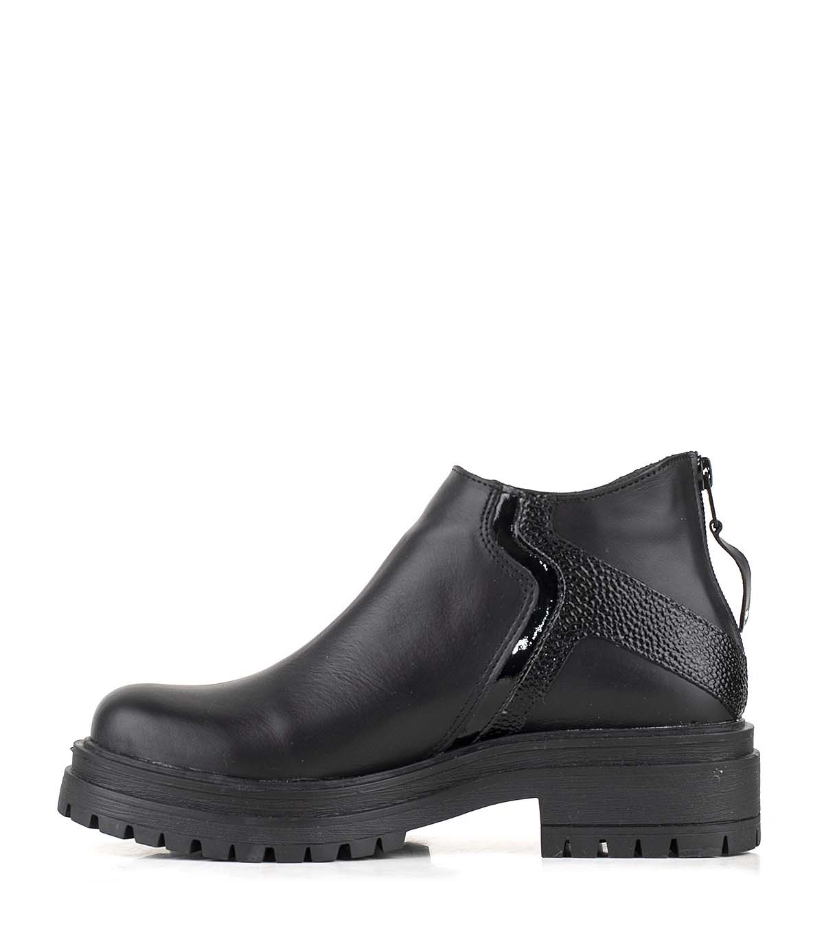 Botas cortas con base en cuero negro combinado Batistella black — imagen 2