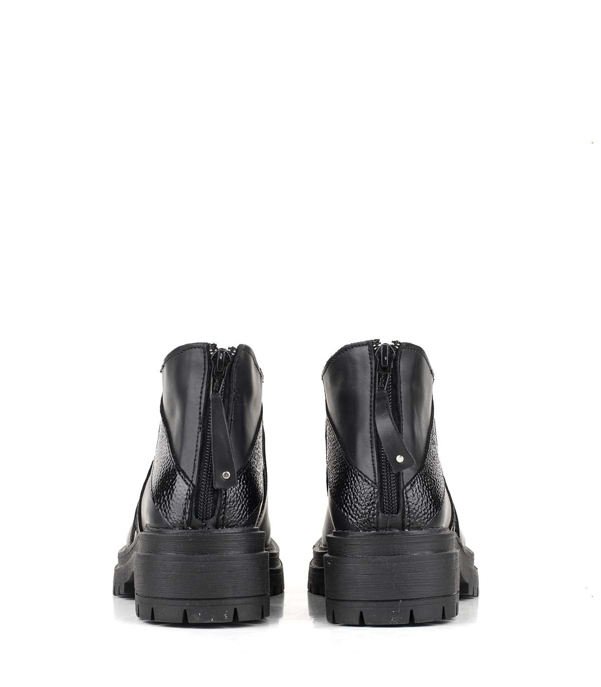 Botas cortas con base en cuero negro combinado Batistella black — imagen 3