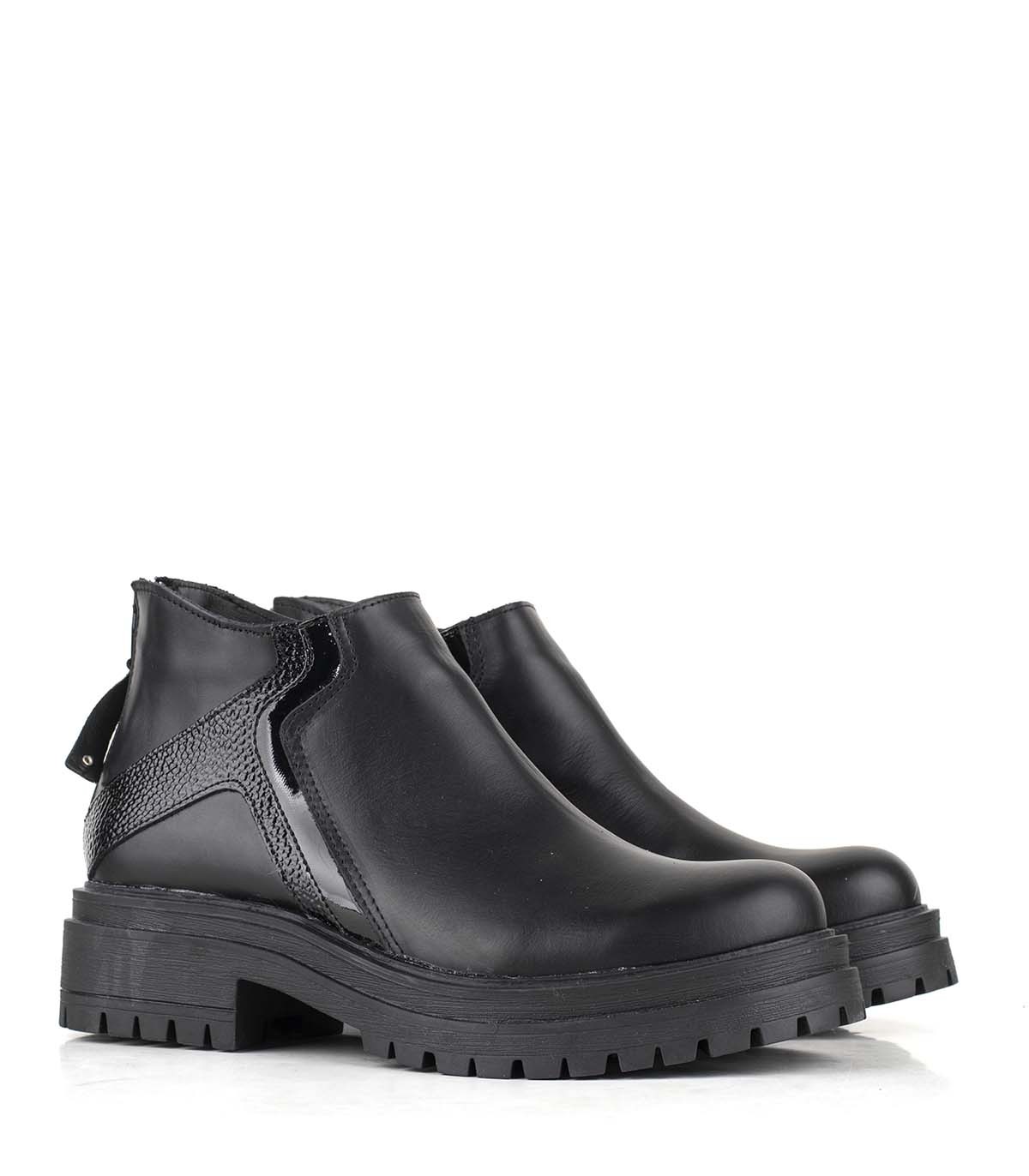 Botas cortas con base en cuero negro combinado Batistella black — imagen 5