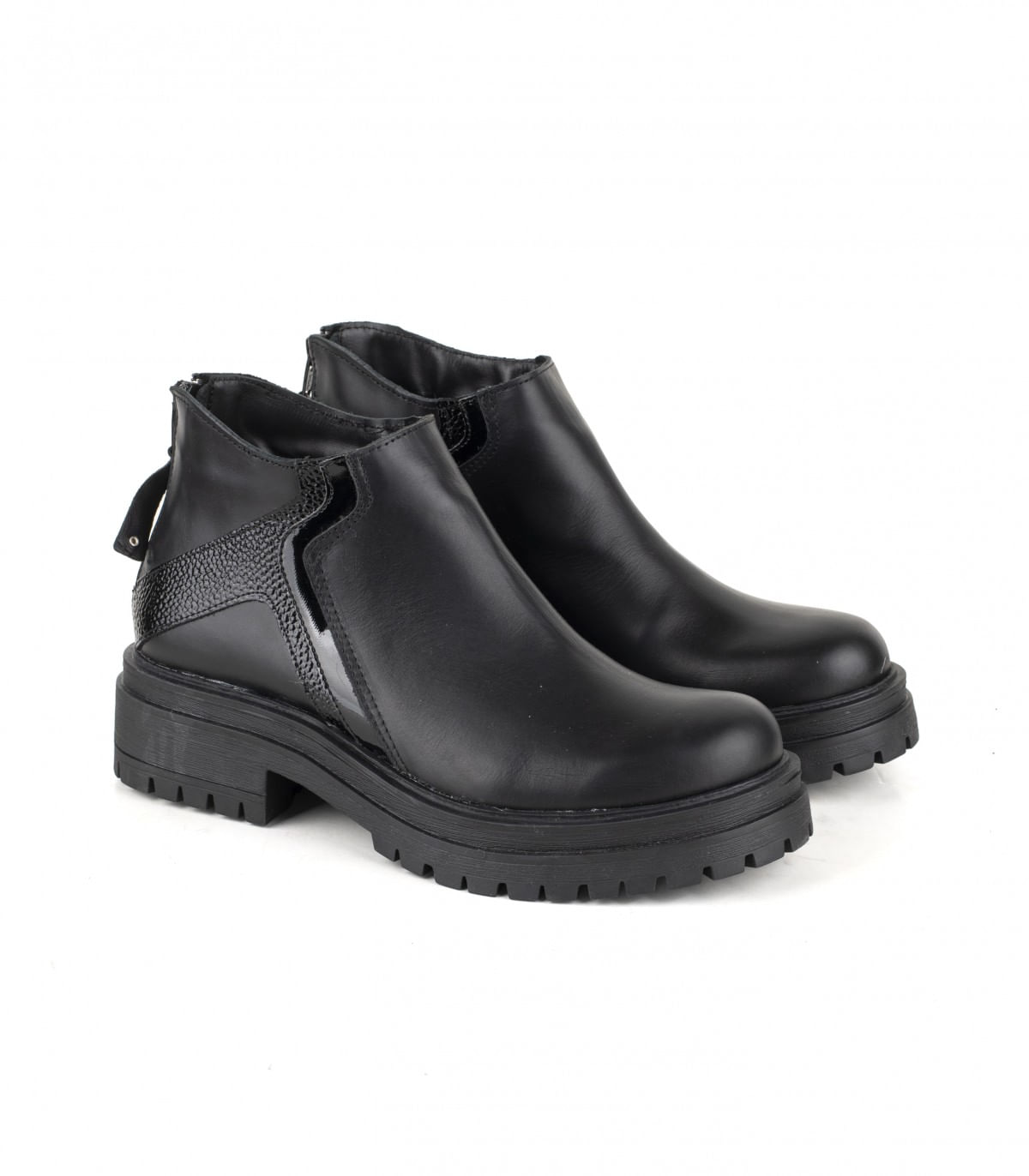 Botas cortas con base en cuero negro combinado Batistella black — imagen 6