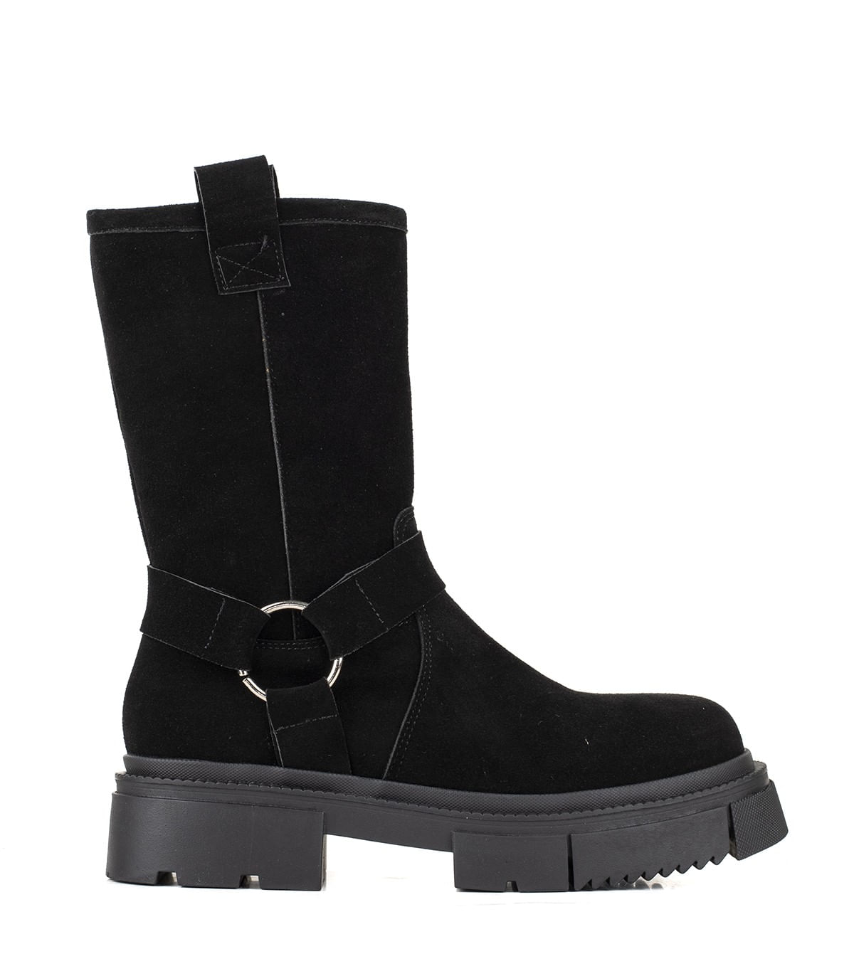 Botas combat de gamuza negra Batistella