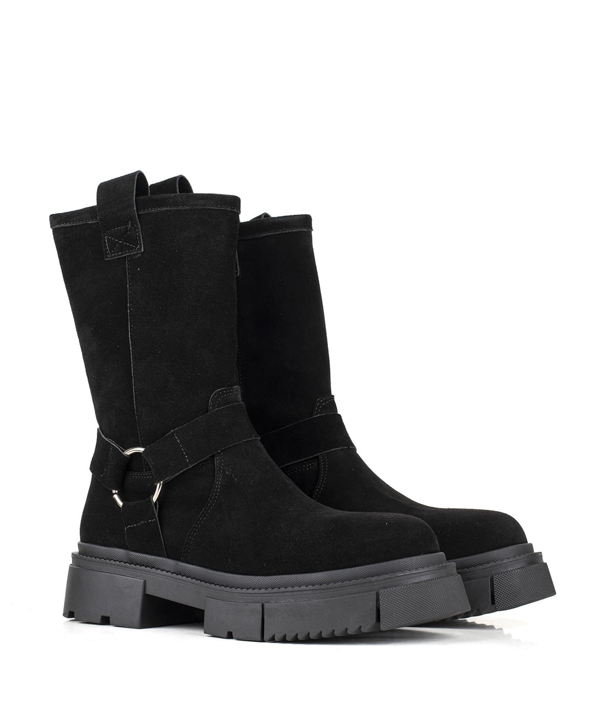 Botas combat de gamuza negra Batistella — imagen 3
