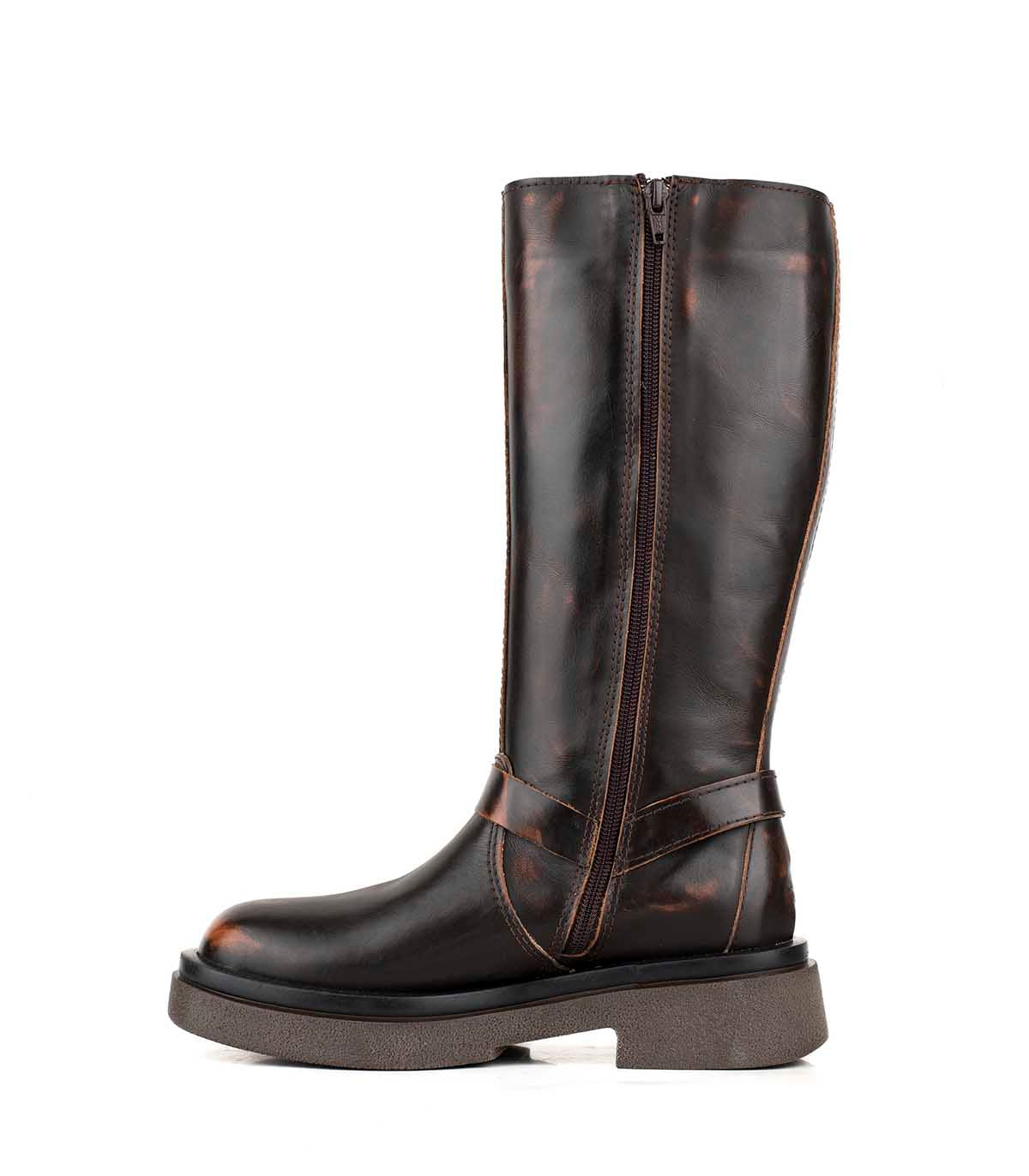 Botas altas moteras de cuero vintage — imagen 3