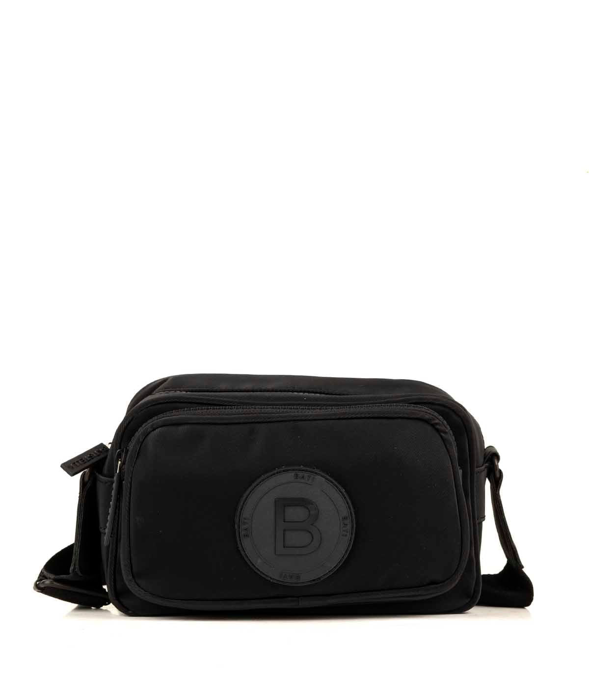 Bandolera pequeña BATI en símil cuero semi impermeable negro — imagen 2