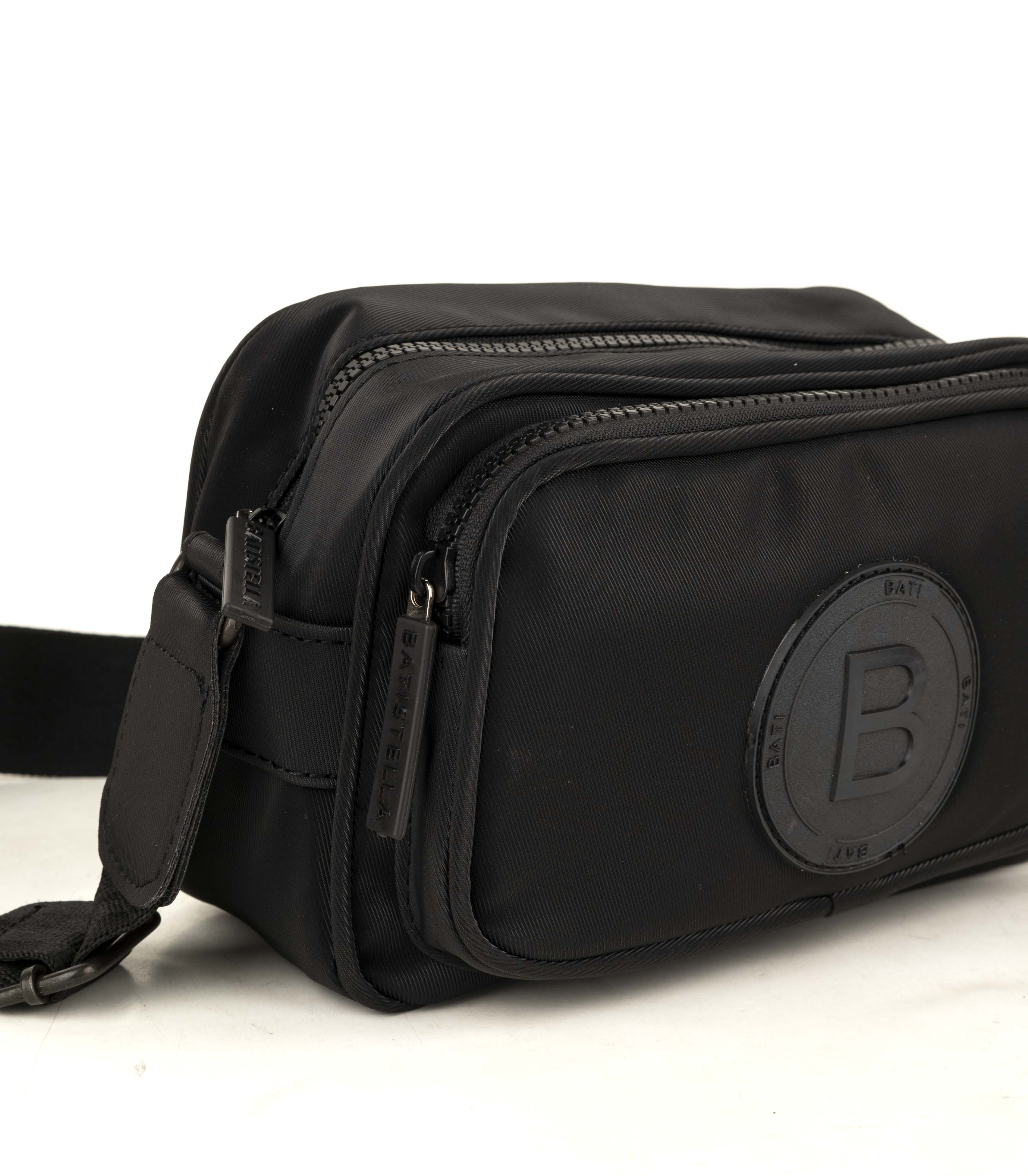 Bandolera pequeña BATI en símil cuero semi impermeable negro — imagen 3