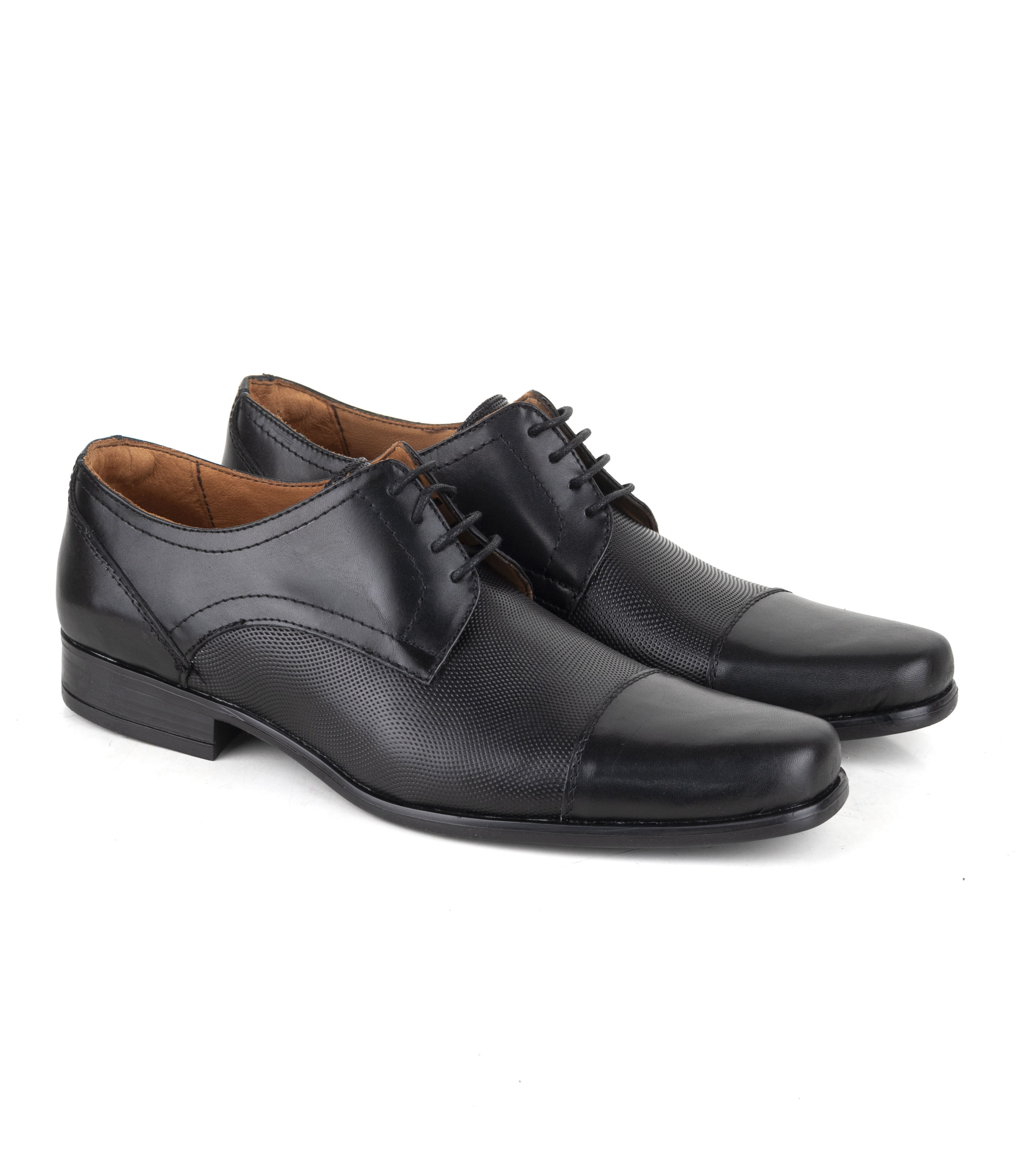 Zapatos de vestir de cuero negro acordonados — imagen 5