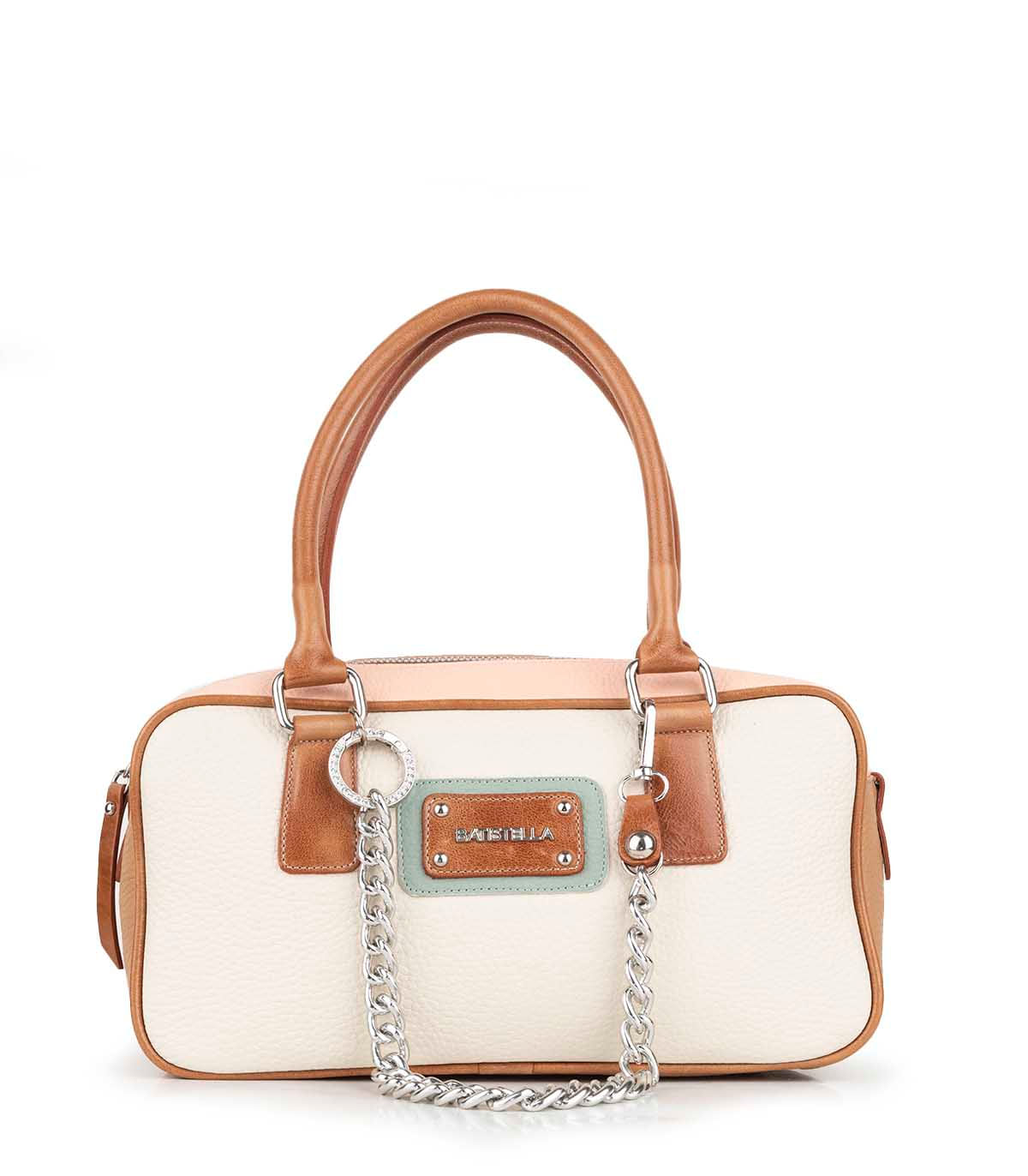 Cartera de cuero con brillo y herrajes Batistella
