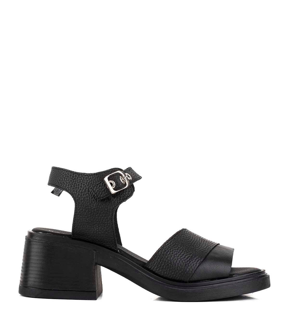 Sandalias de cuero con taco de goma Batistella