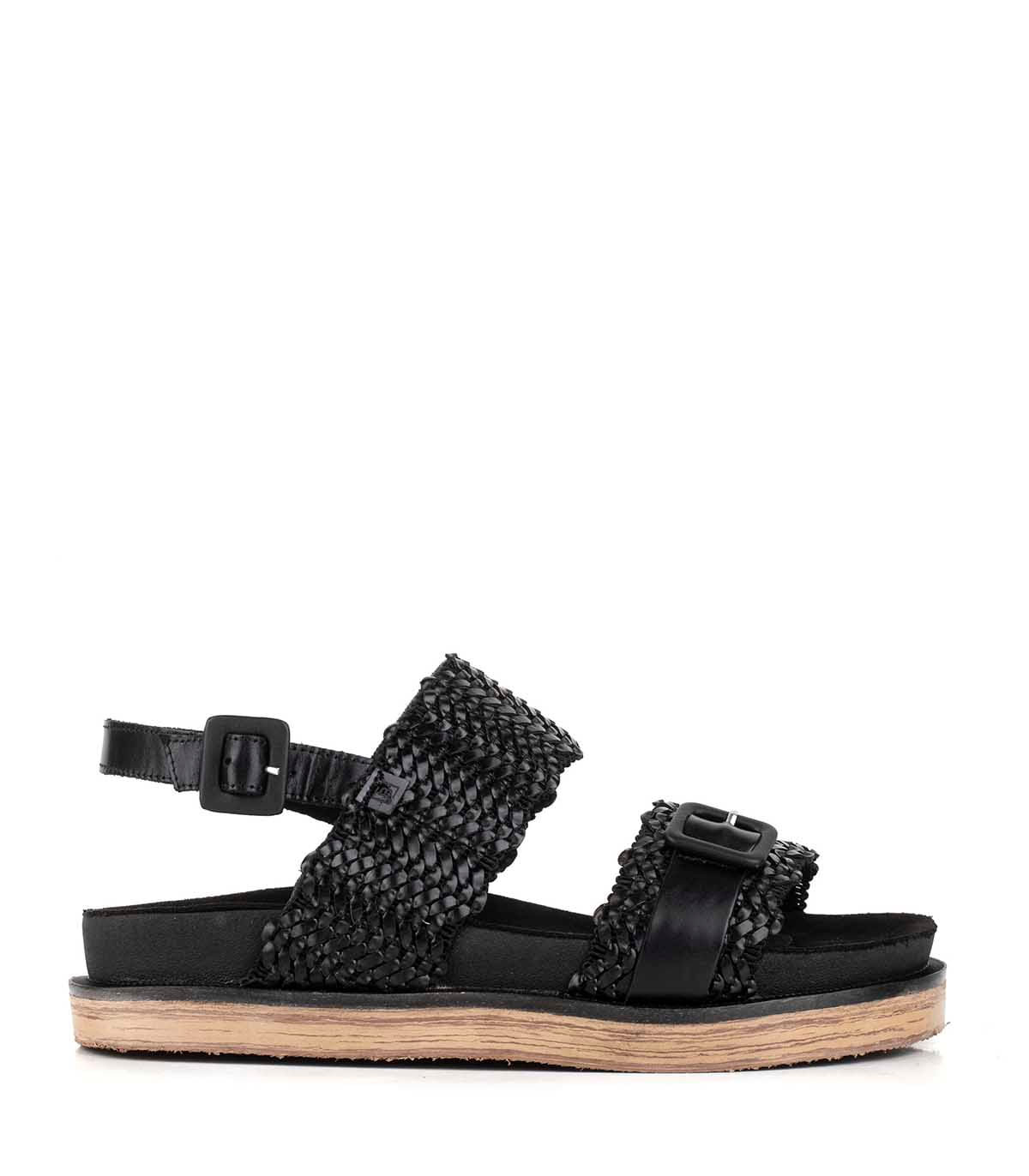 Sandalias bajas urbanas de cuero trenzado batistella