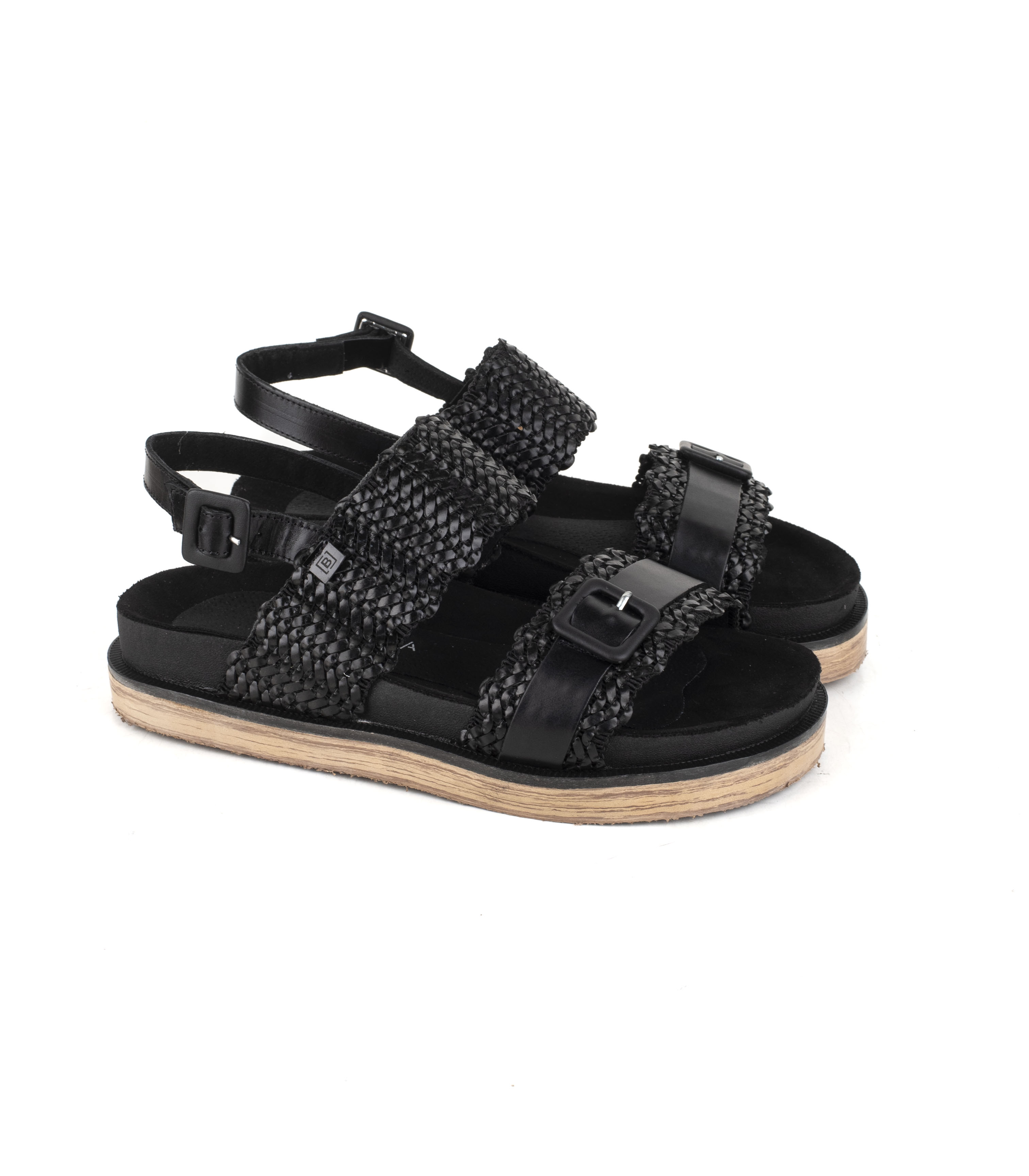 Sandalias bajas urbanas de cuero trenzado batistella — imagen 4