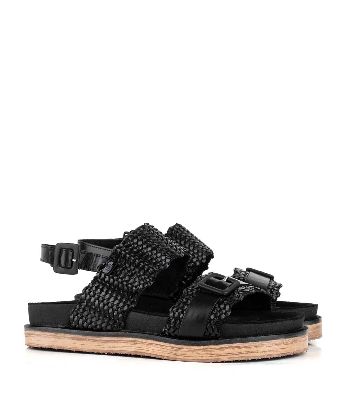Sandalias bajas urbanas de cuero trenzado batistella — imagen 5