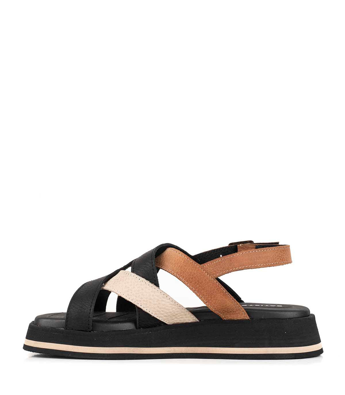 Sandalia baja de cuero con tiras combinadas de Batistella — imagen 2