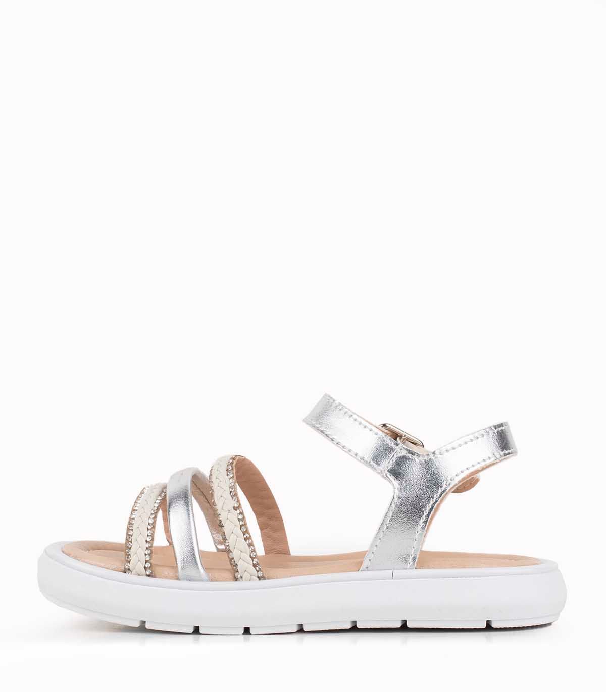 Sandalia baja simil con tiras brillantes — imagen 2