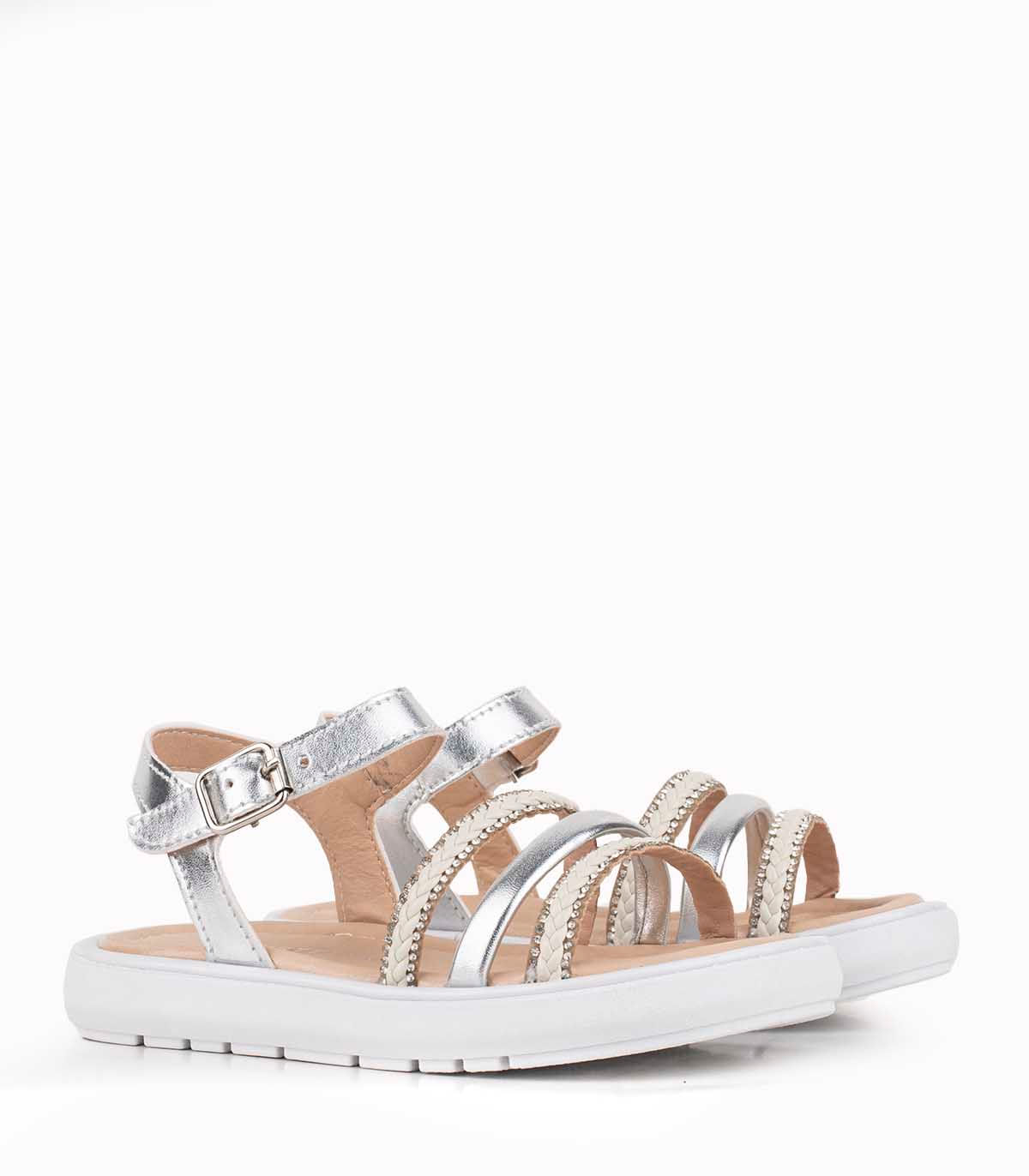 Sandalia baja simil con tiras brillantes — imagen 3