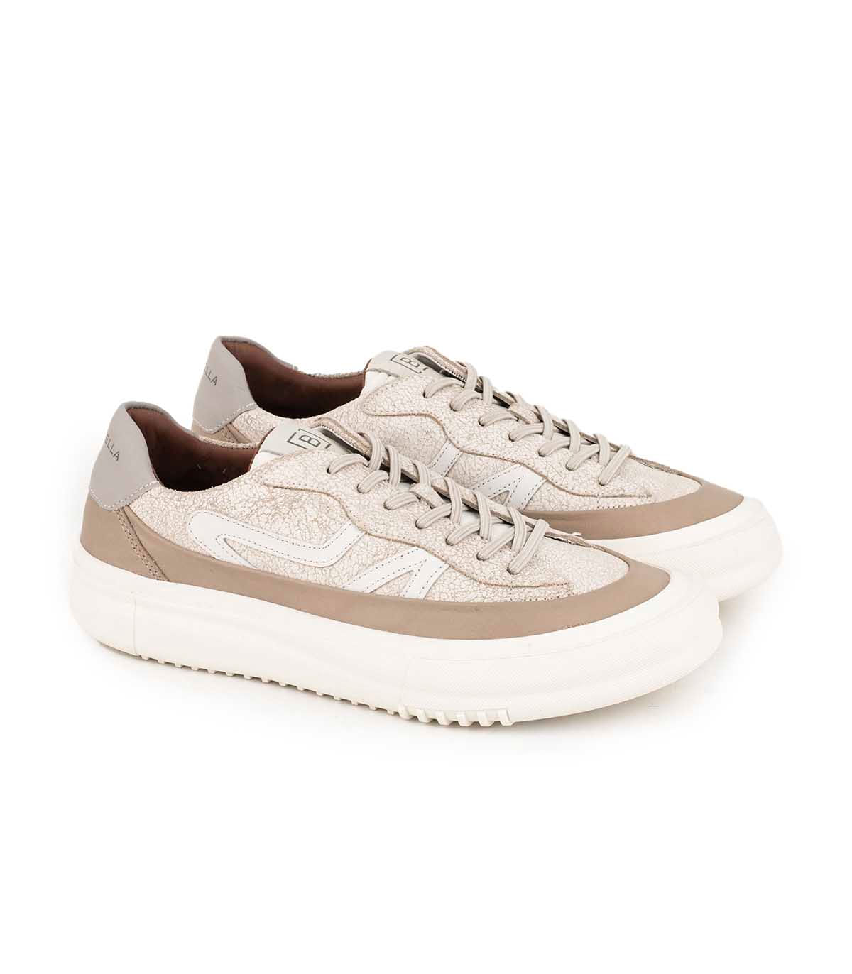 Zapatilla de cuero con suela de goma Batistella camel — imagen 4