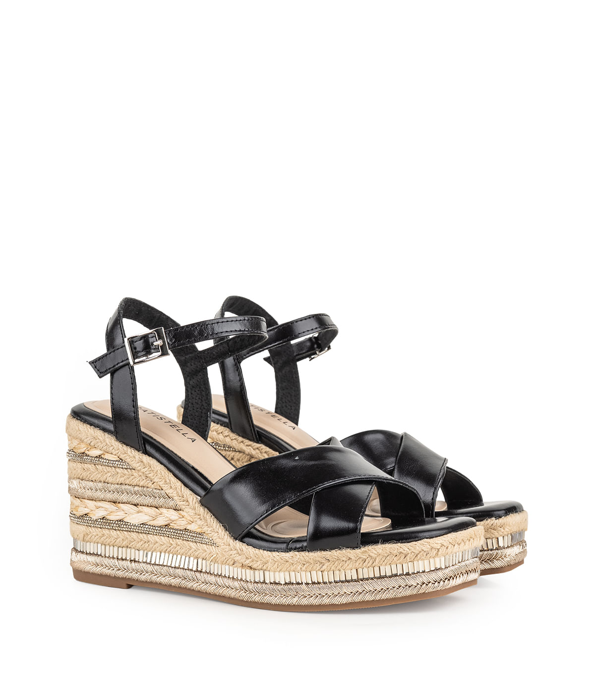 Sandalias de cuero con plataforma de yute — imagen 4