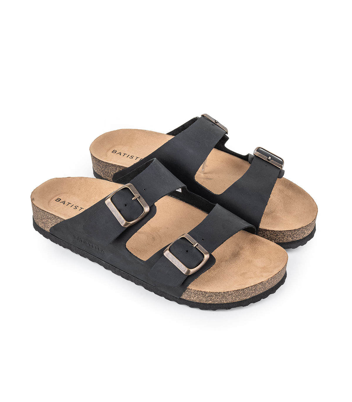 Sandalia de cuero con doble hebilla
