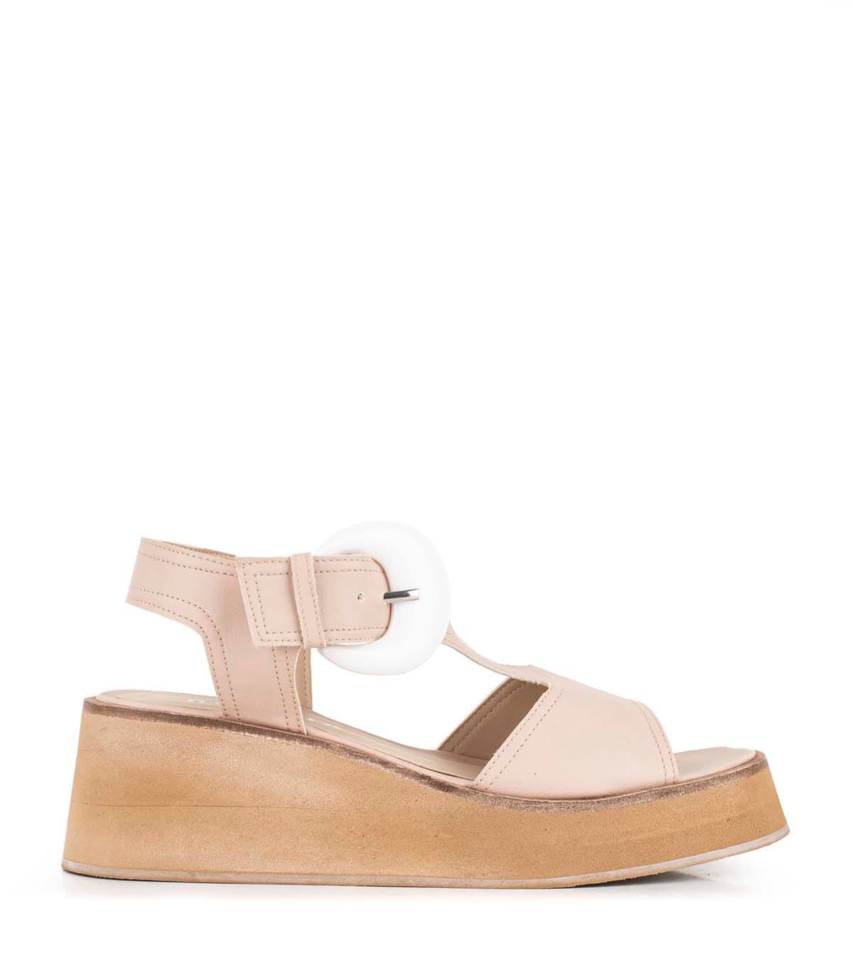 Sandalias de simil cuero con plataforma y pulsera al tobillo — imagen 2