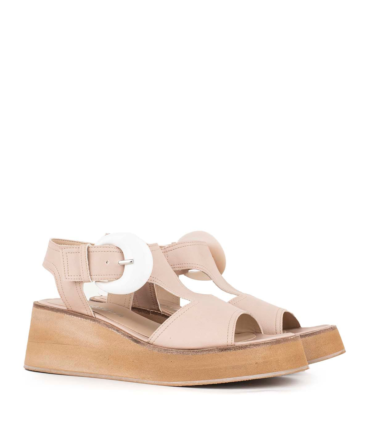 Sandalias de simil cuero con plataforma y pulsera al tobillo — imagen 5