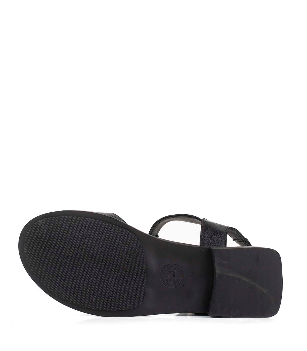 Sandalias bajas de cuero con hebilla regulable — imagen 3