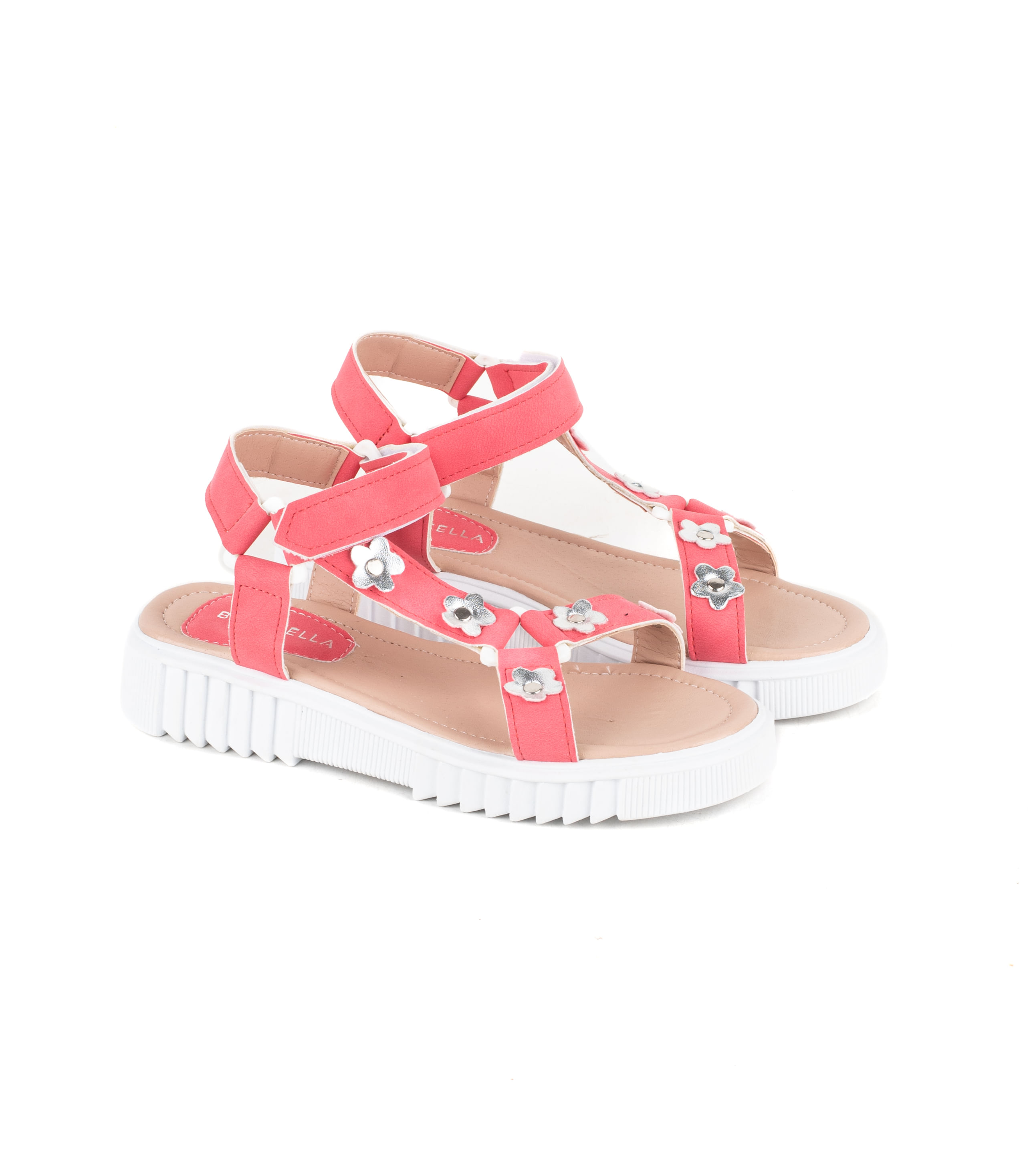 Sandalias de simil cuero con flores aplicadas — imagen 5