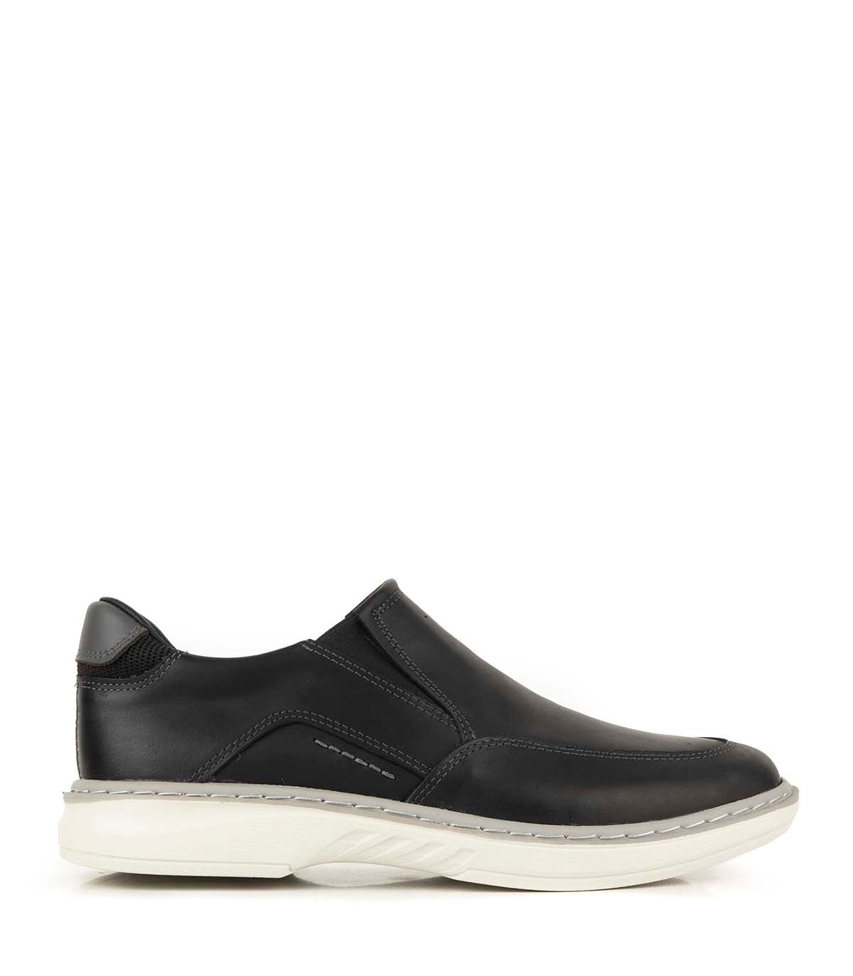 Zapato urbano de cuero con elástico y suela deportiva