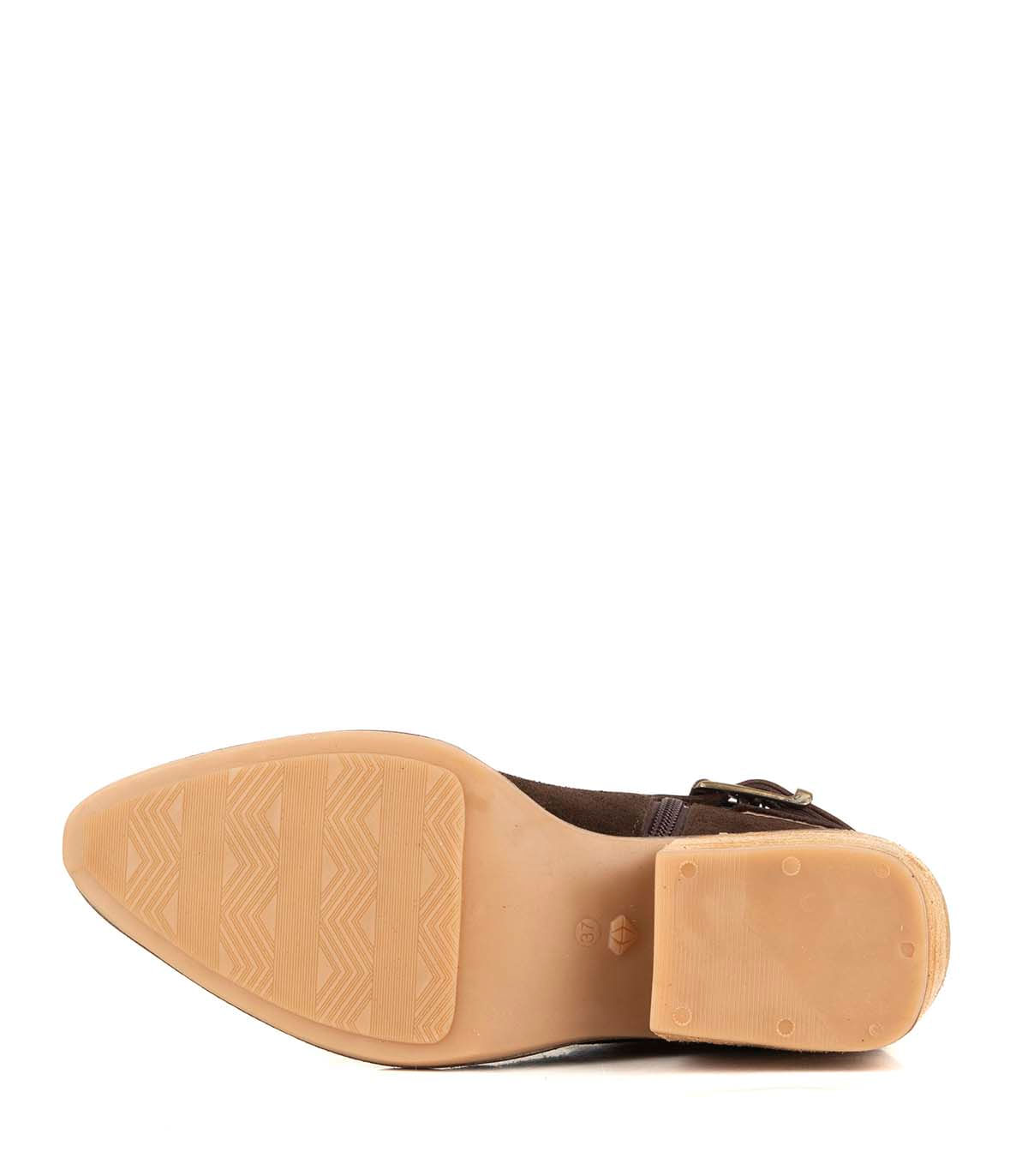 Bota texana corta de cuero graneado con apliques — imagen 3