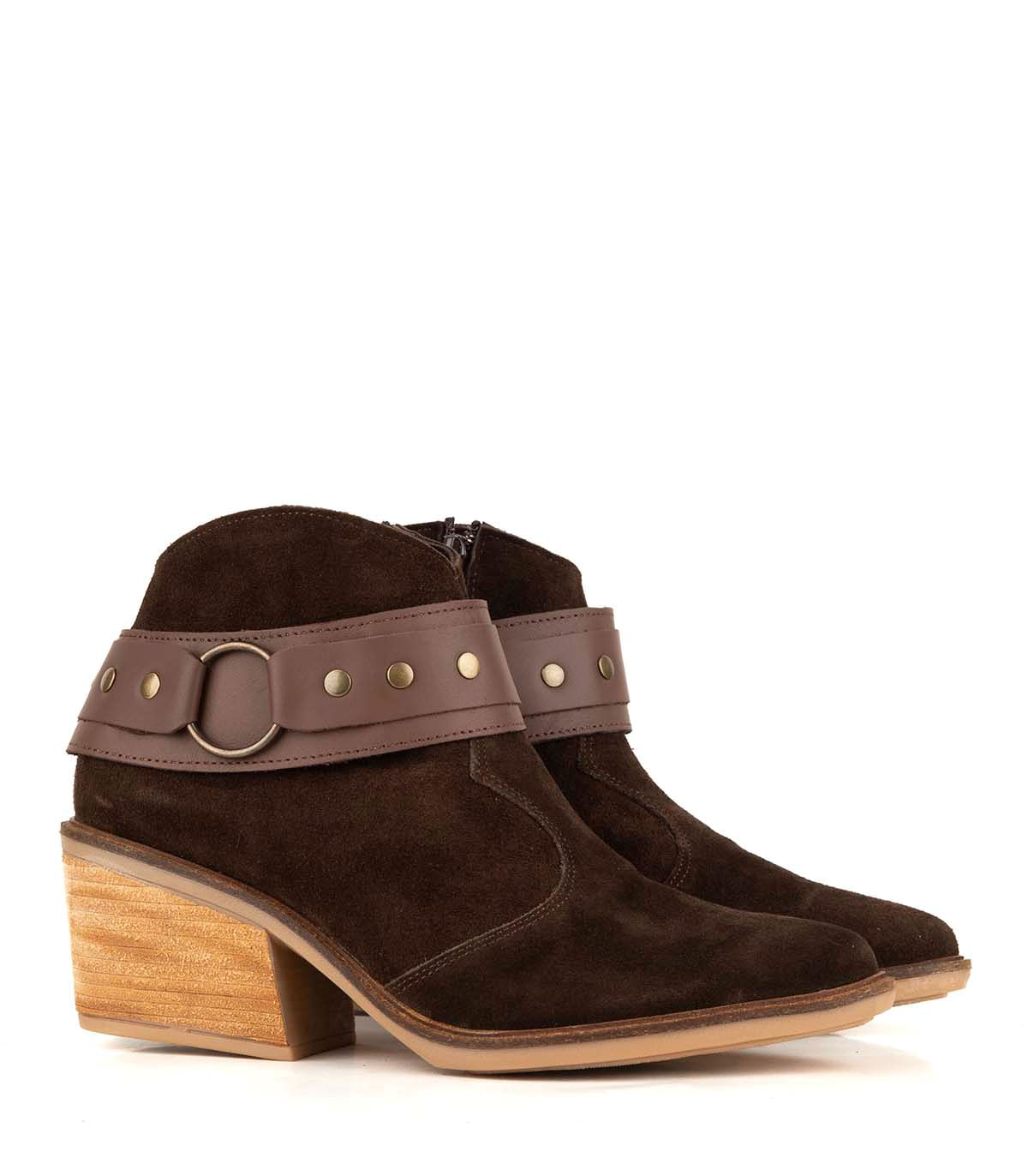 Bota texana corta de cuero graneado con apliques — imagen 4