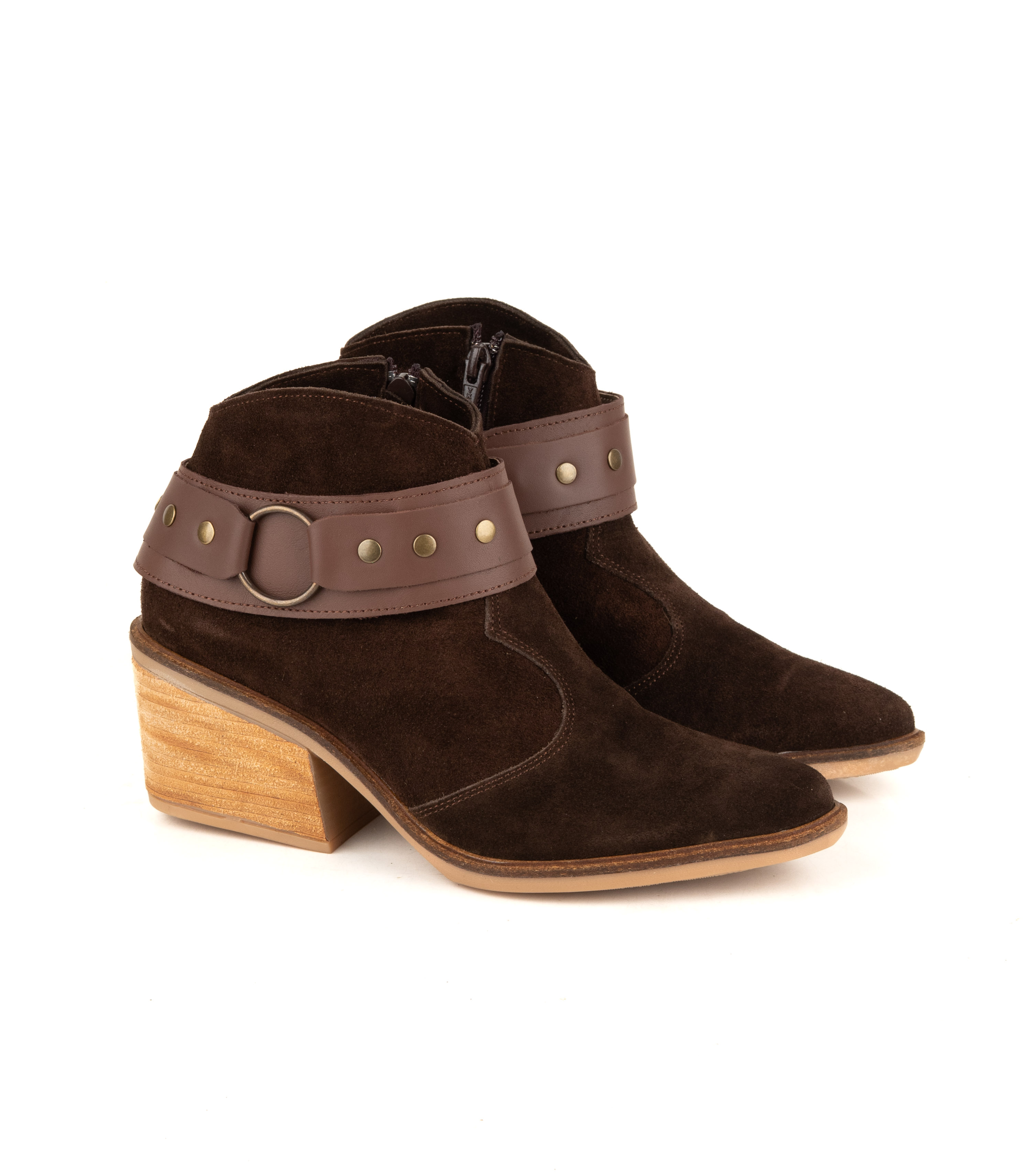 Bota texana corta de cuero graneado con apliques — imagen 5