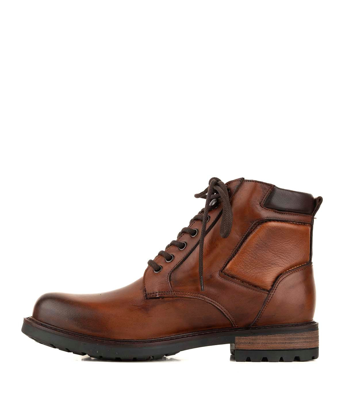 Borcego de cuero con cierre lateral y cordones — imagen 2