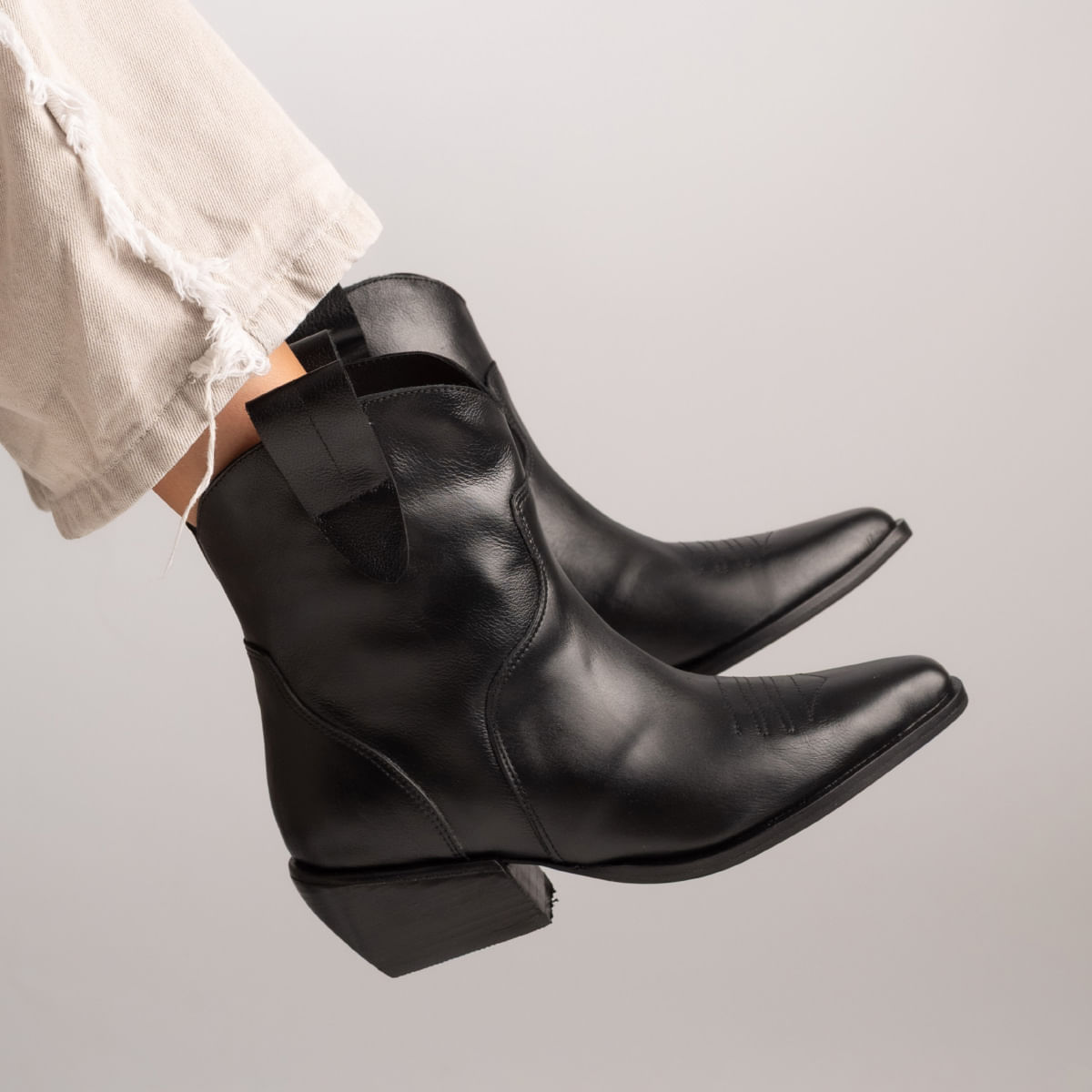 Bota texana de cuero
