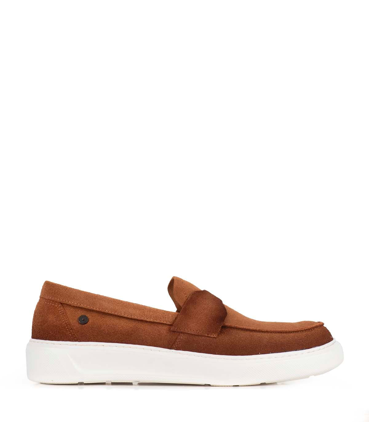 Mocasín de cuero o gamuza con base blanca — imagen 2