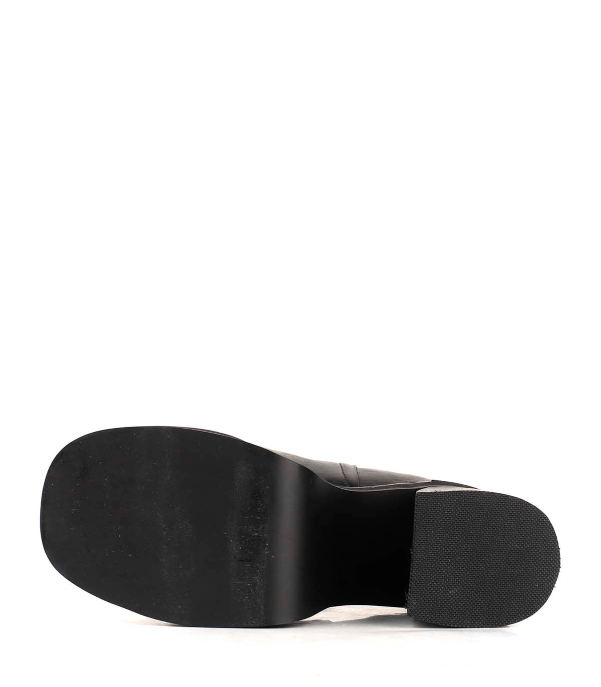Bota corta de cuero con plataforma y taco alto — imagen 3