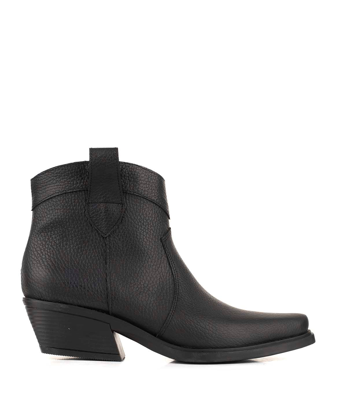 Bota texana de cuero con cierre