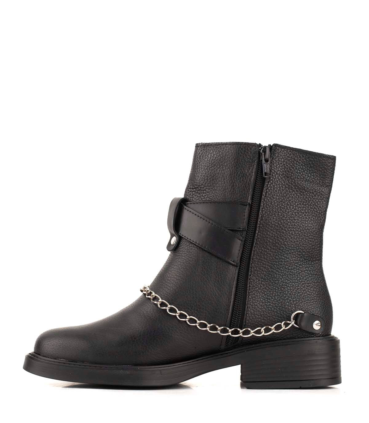Bota biker de cuero con hebillas y cadena Batistella — imagen 2