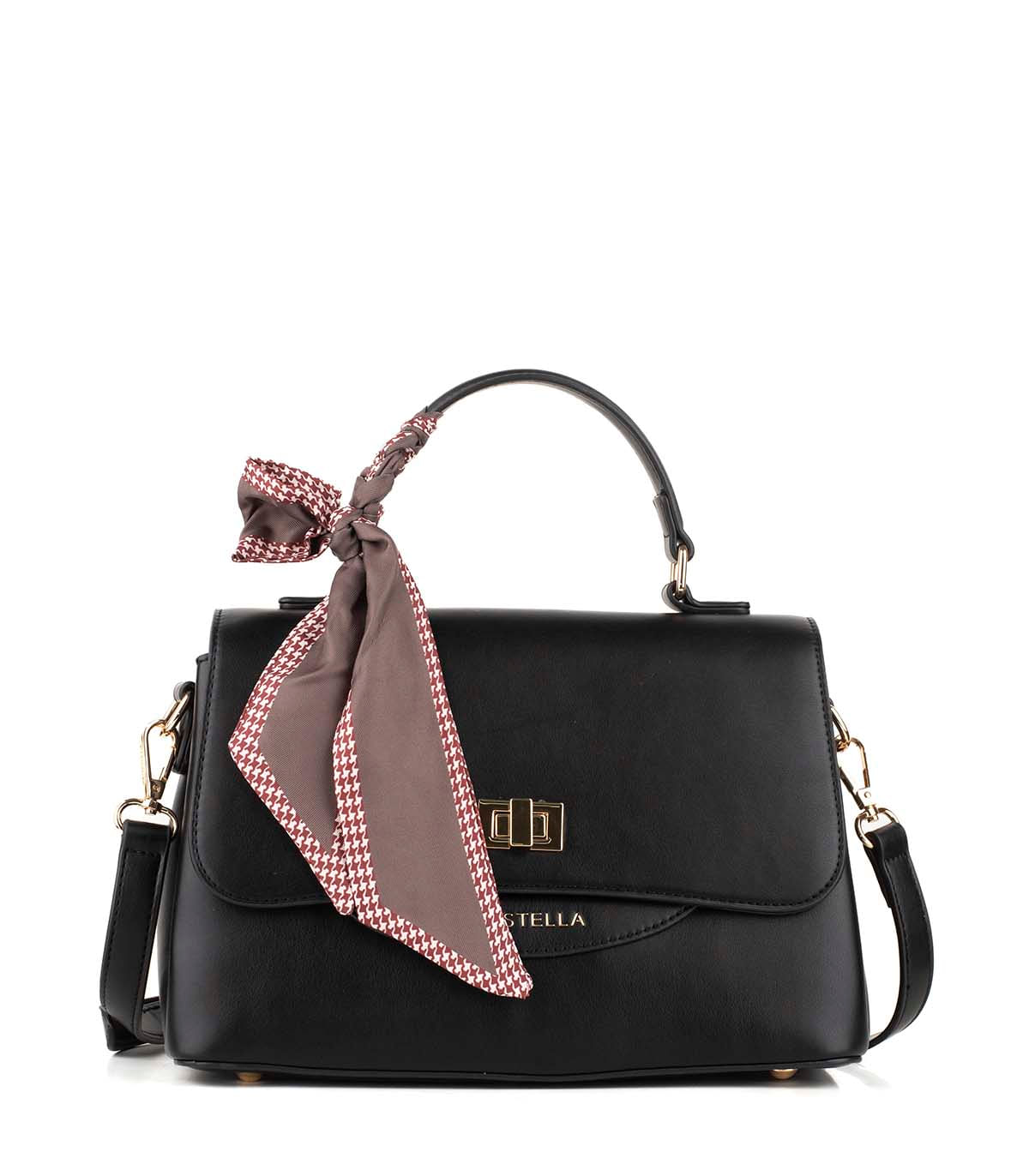 Cartera de simil cuero con solapa