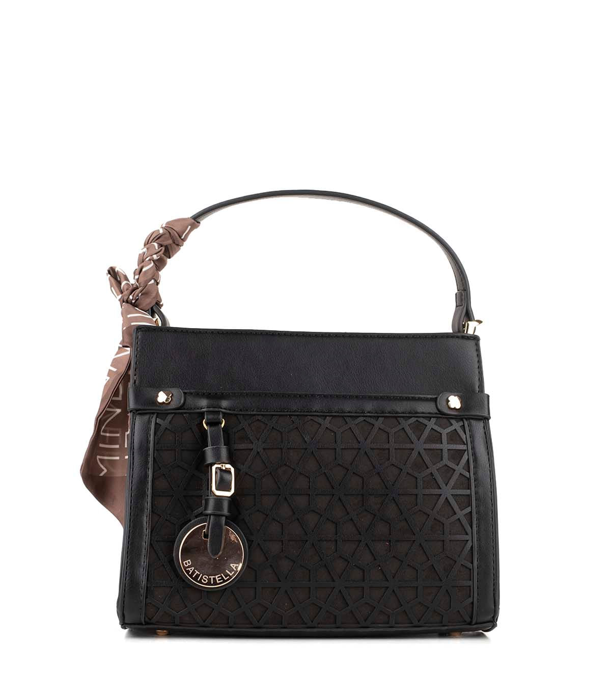 Cartera de simil cuero con diseño texturado