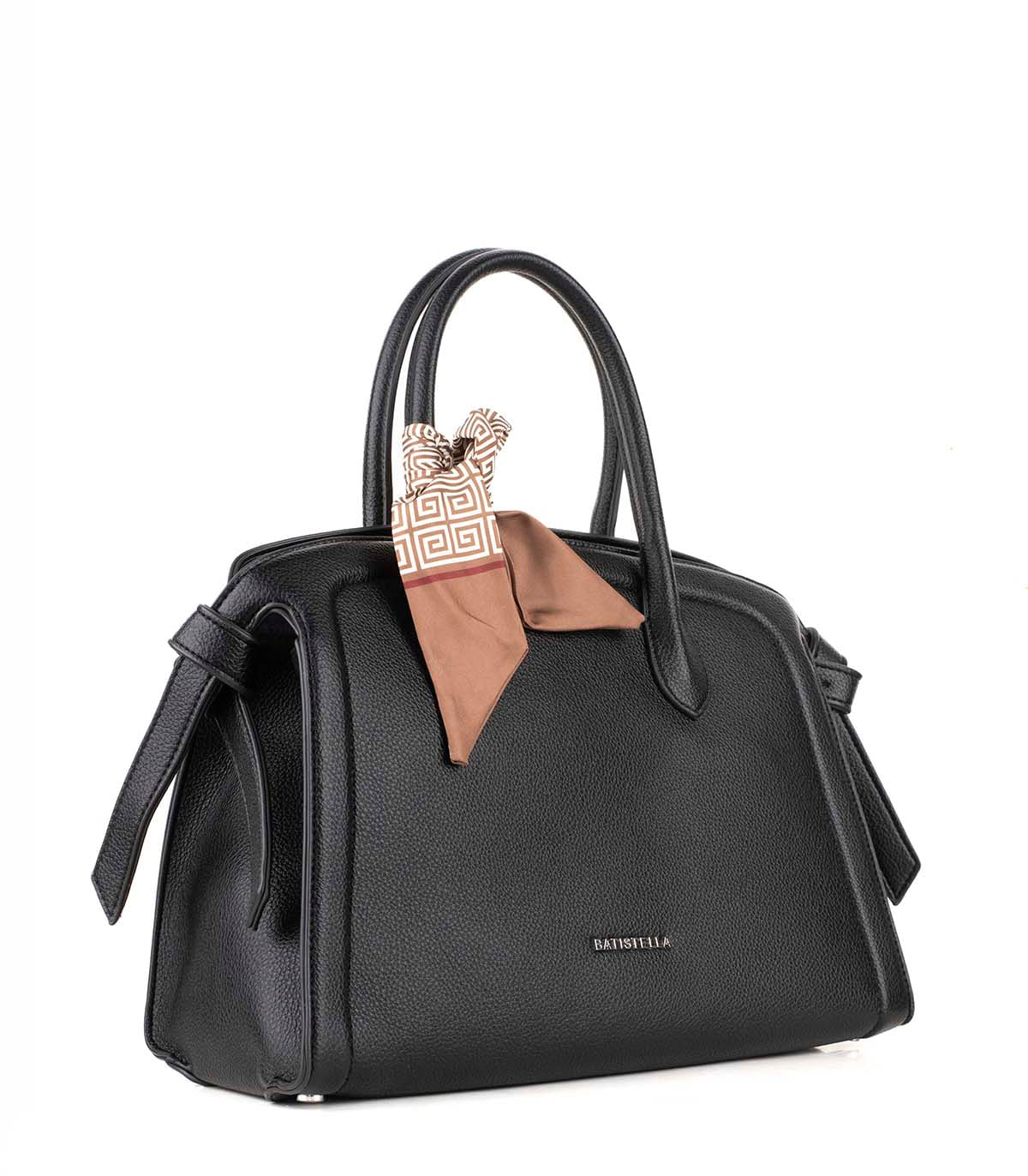 Cartera de simil cuero con doble asa y pañuelo — imagen 2