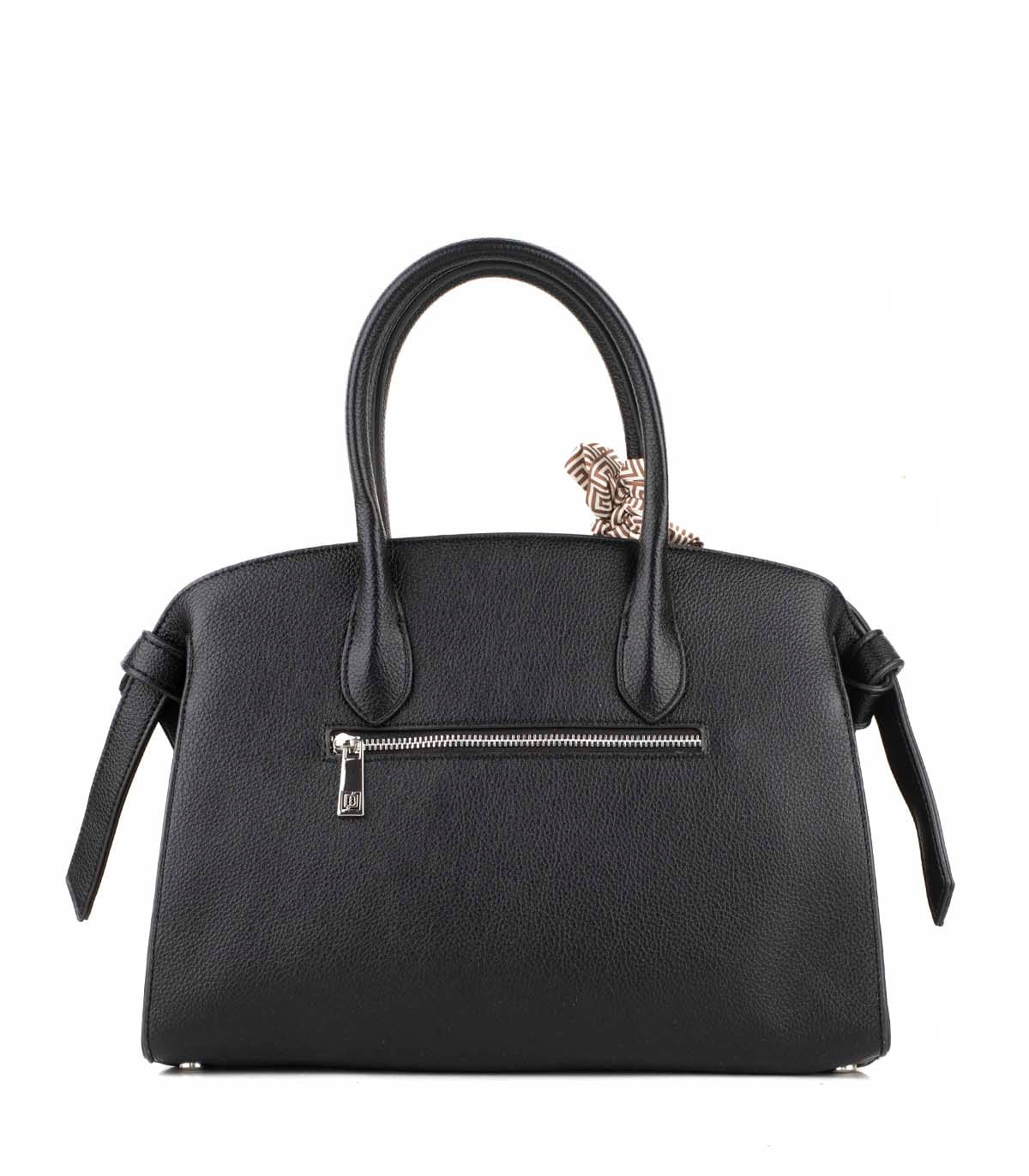 Cartera de simil cuero con doble asa y pañuelo — imagen 3