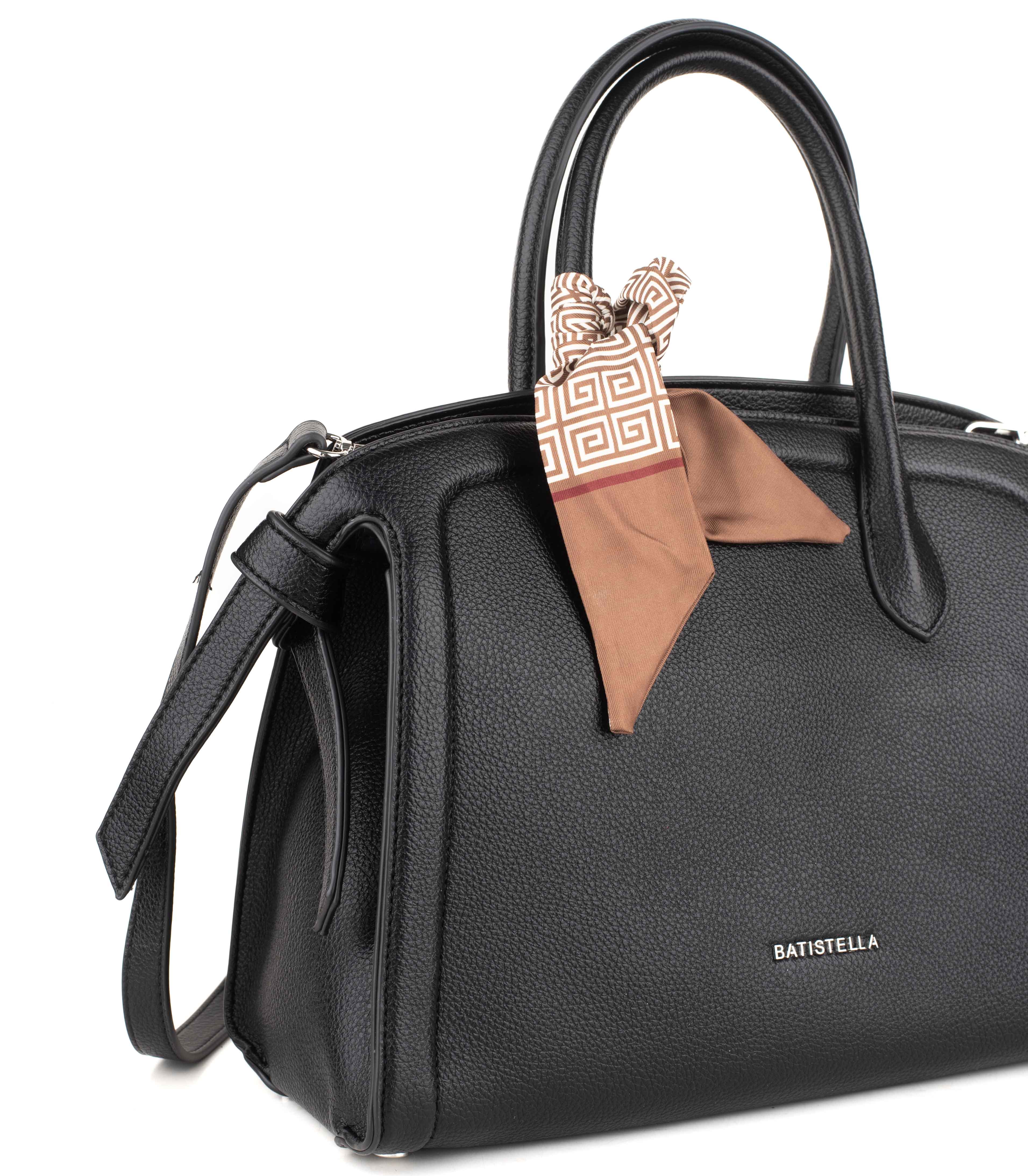 Cartera de simil cuero con doble asa y pañuelo — imagen 5
