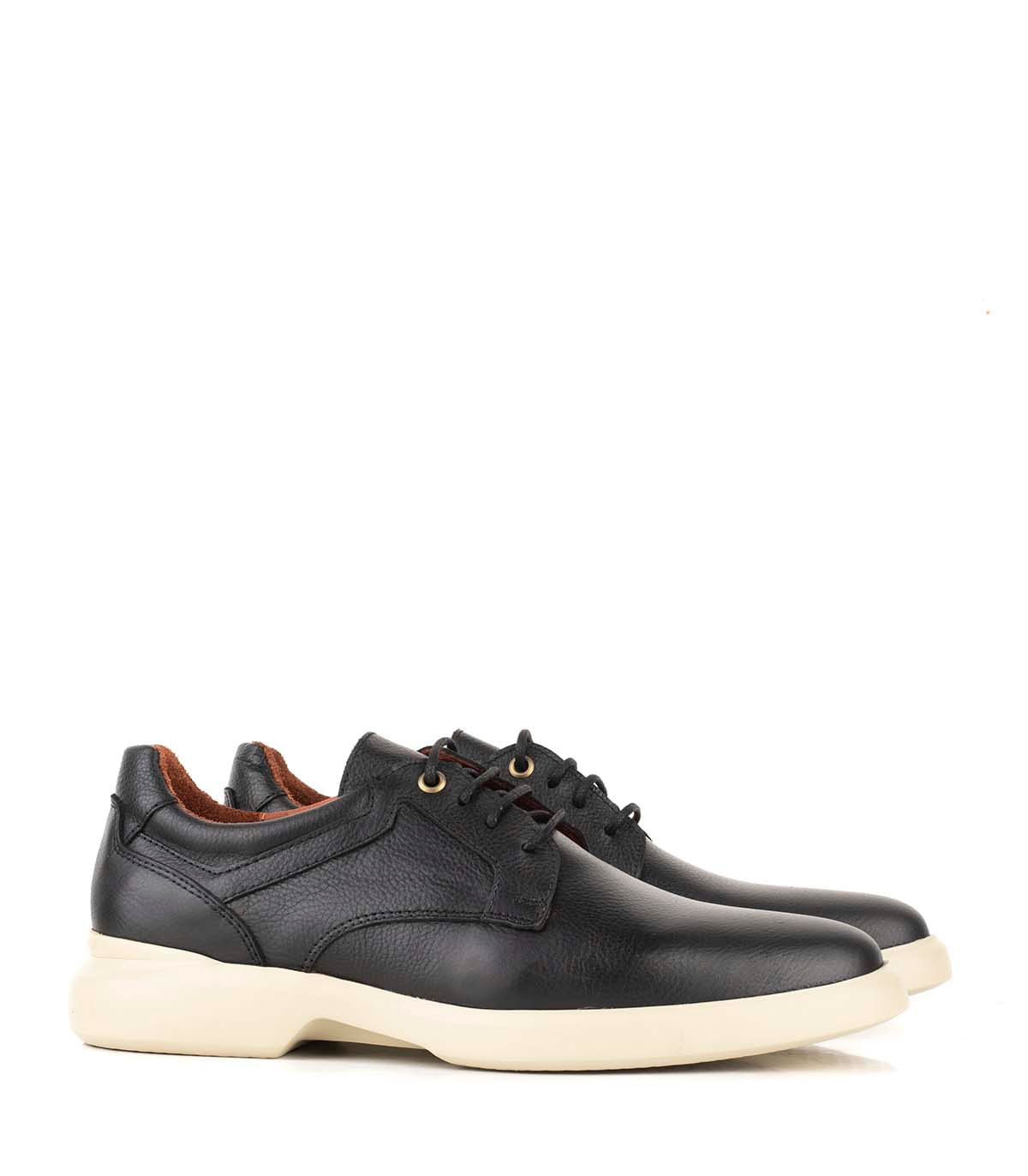 Zapato de cuero con cordones y suela deportiva camel Batistella — imagen 4