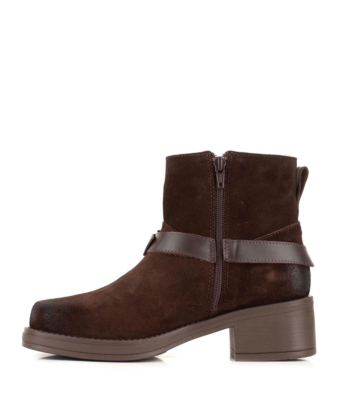 Bota corta de cuero y gamuza con hebillas — imagen 2