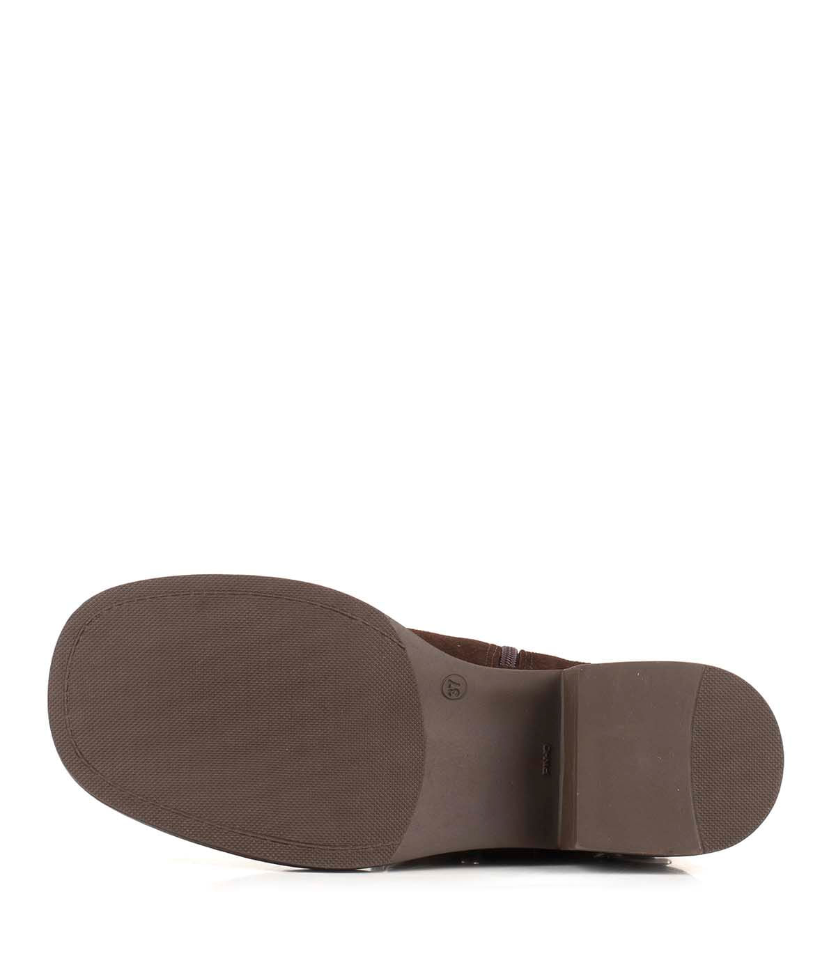 Bota corta de cuero y gamuza con hebillas — imagen 3