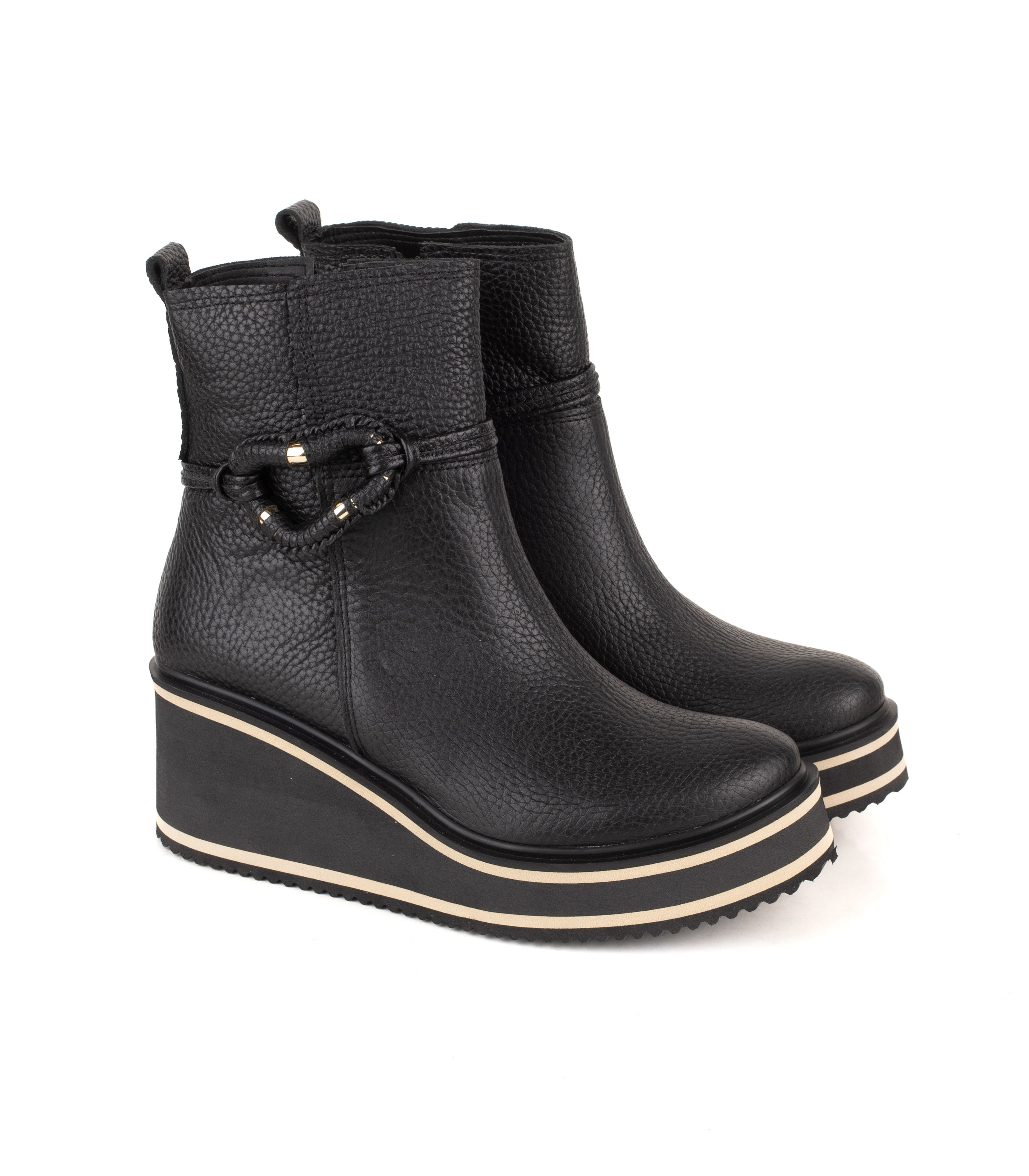 Bota de cuero graneado con plataforma — imagen 5