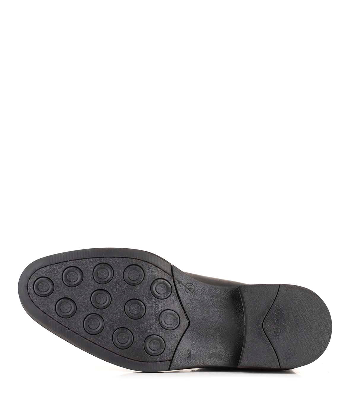 Bota de cuero lisa con cordones y detalle combinado — imagen 3