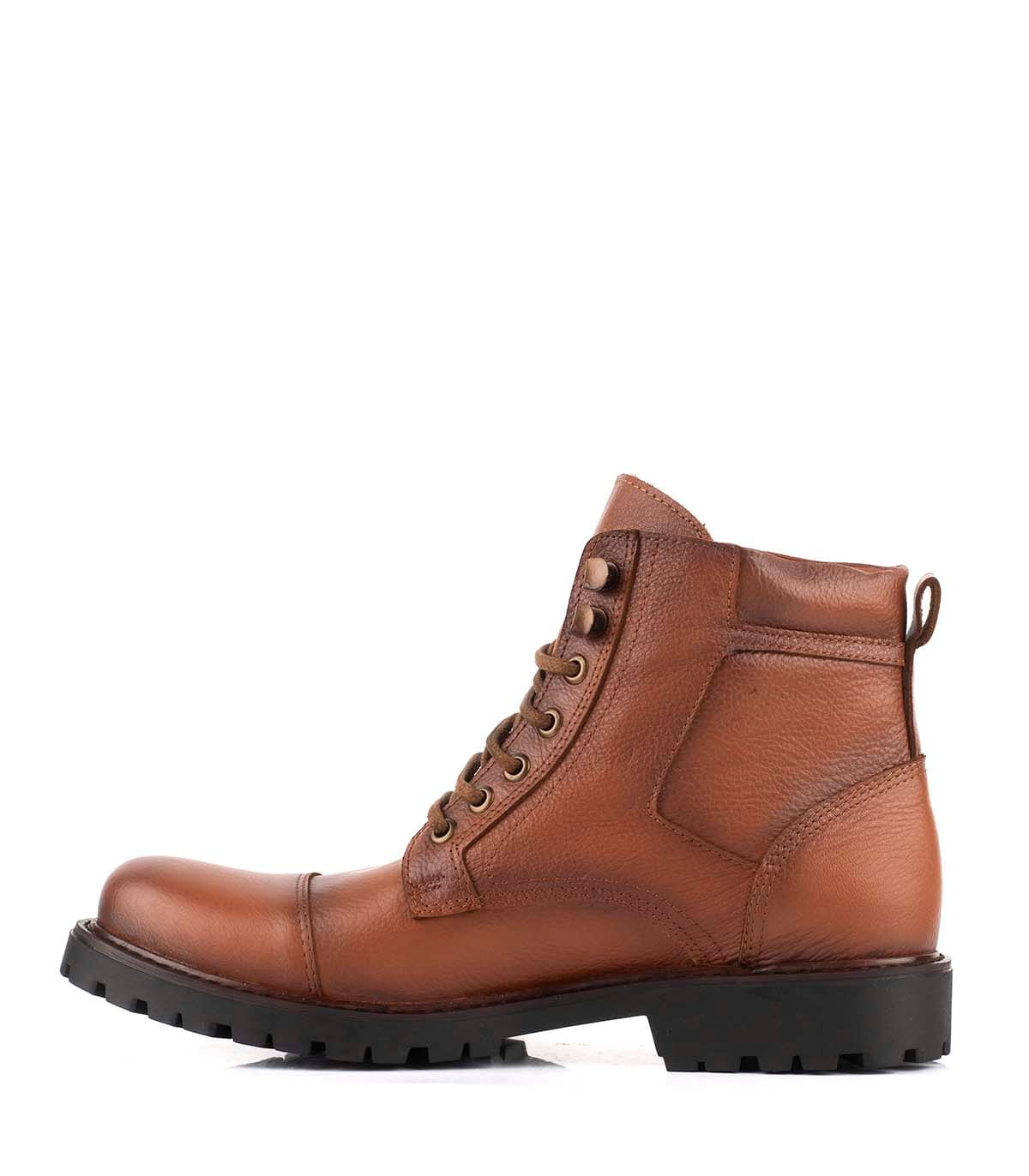 Borcego de cuero graneado con cordones — imagen 2
