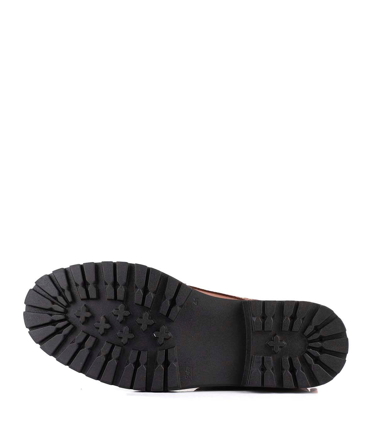 Borcego de cuero graneado con cordones — imagen 3
