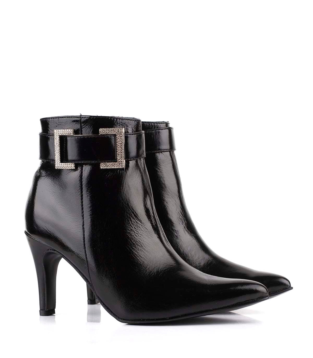 Bota corta de charol con taco alto — imagen 4