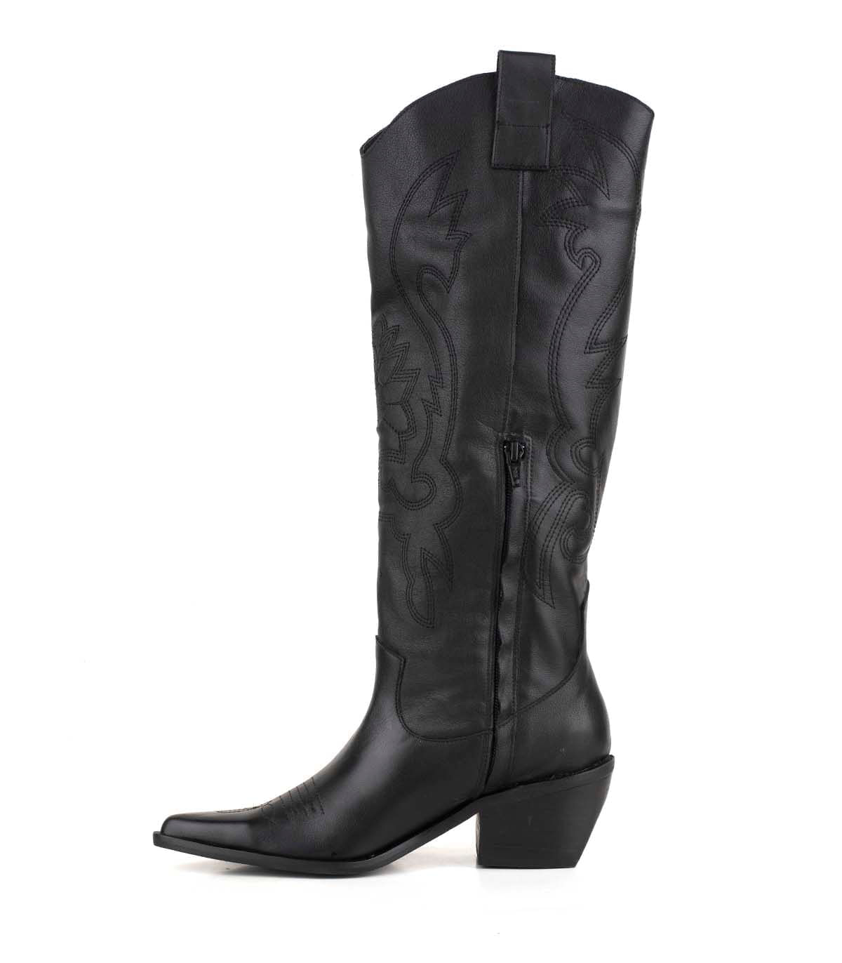 Bota texana alta de cuero con bordado — imagen 2